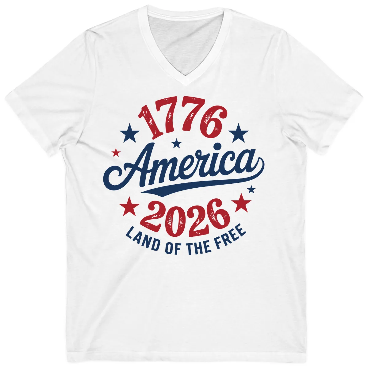 America 250th Anniversary Celebration V-Neck in White