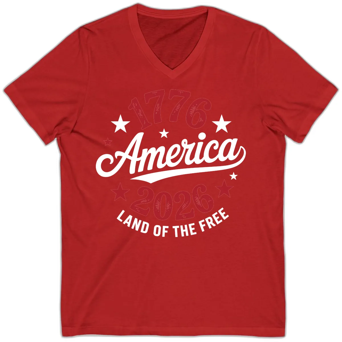 America 250th Anniversary Celebration V-Neck in Red