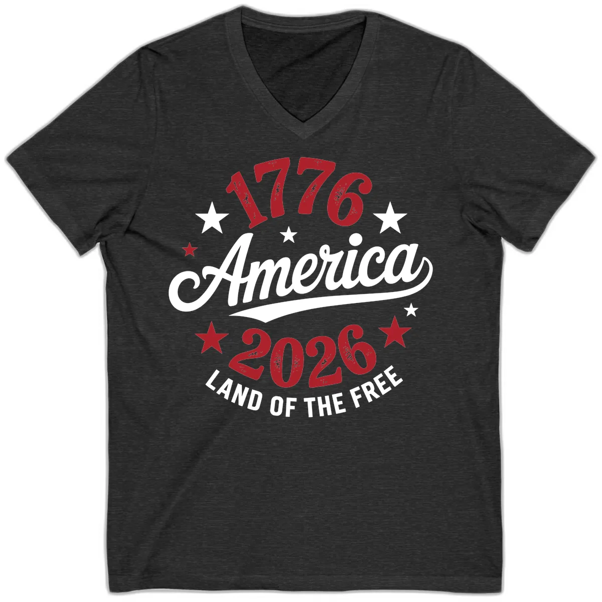 America 250th Anniversary Celebration V-Neck in Dark Grey Heather