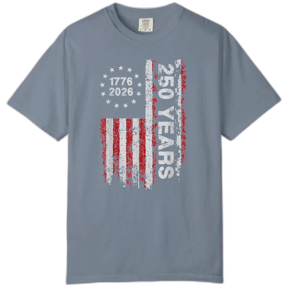 America 250 Years 1776 2026 Comfort Color in Blue Jean