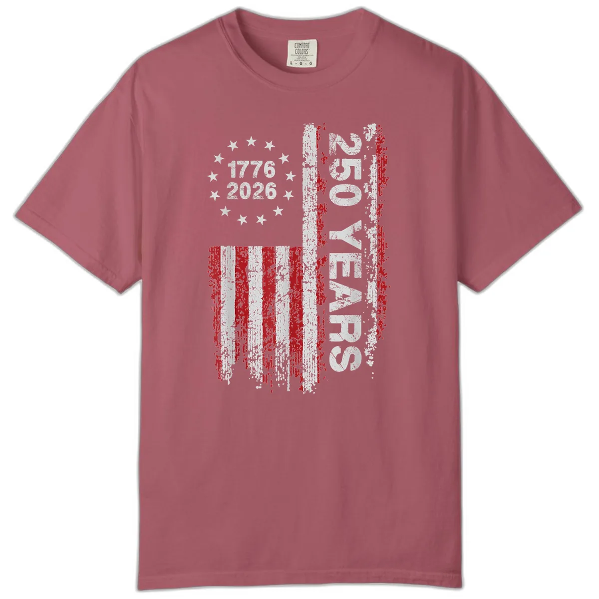 America 250 Years 1776 2026 Comfort Color in Crimson
