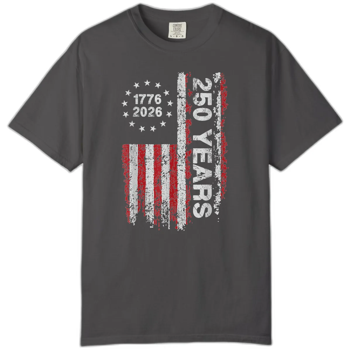 America 250 Years 1776 2026 Comfort Color in Graphite