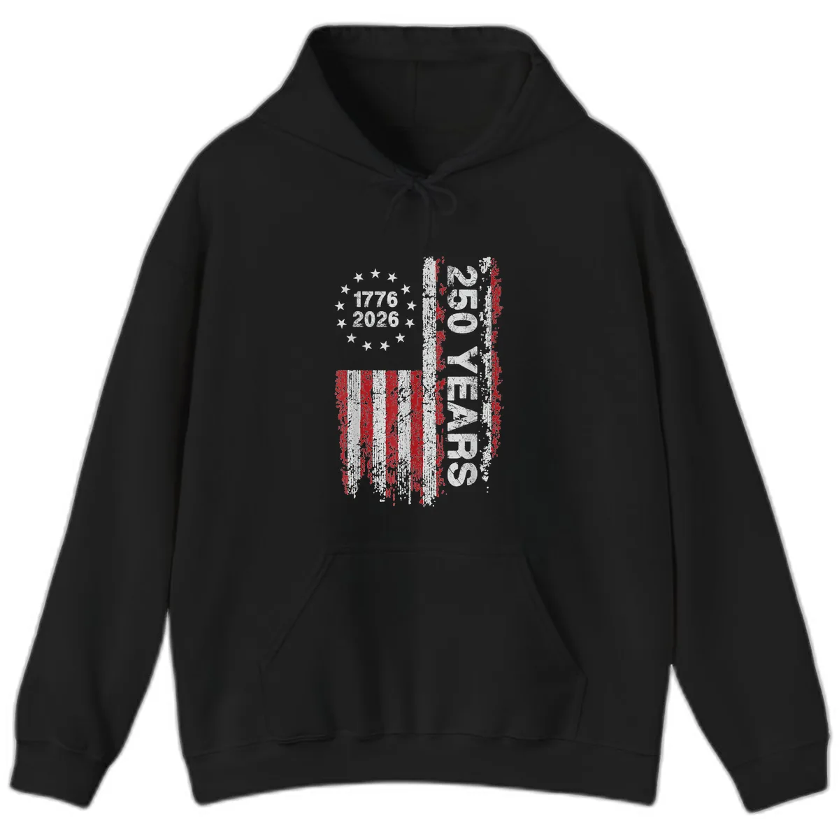 America 250 Years 1776 2026 Hoodie in Black