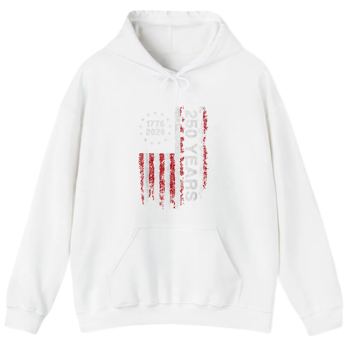 America 250 Years 1776 2026 Hoodie in White