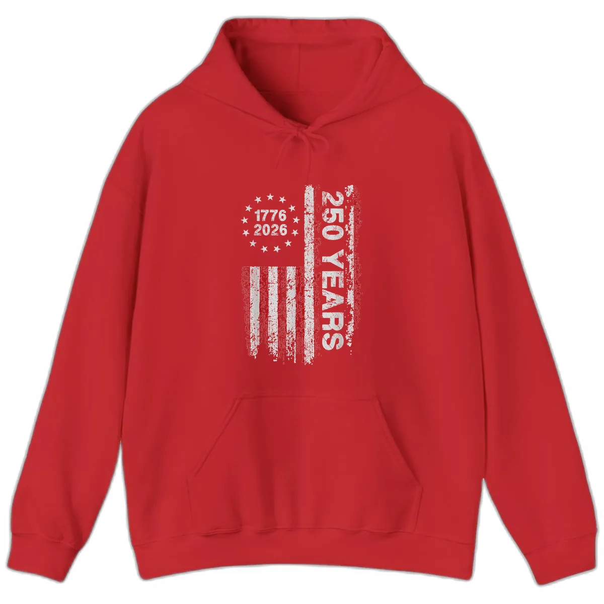 America 250 Years 1776 2026 Hoodie in Red