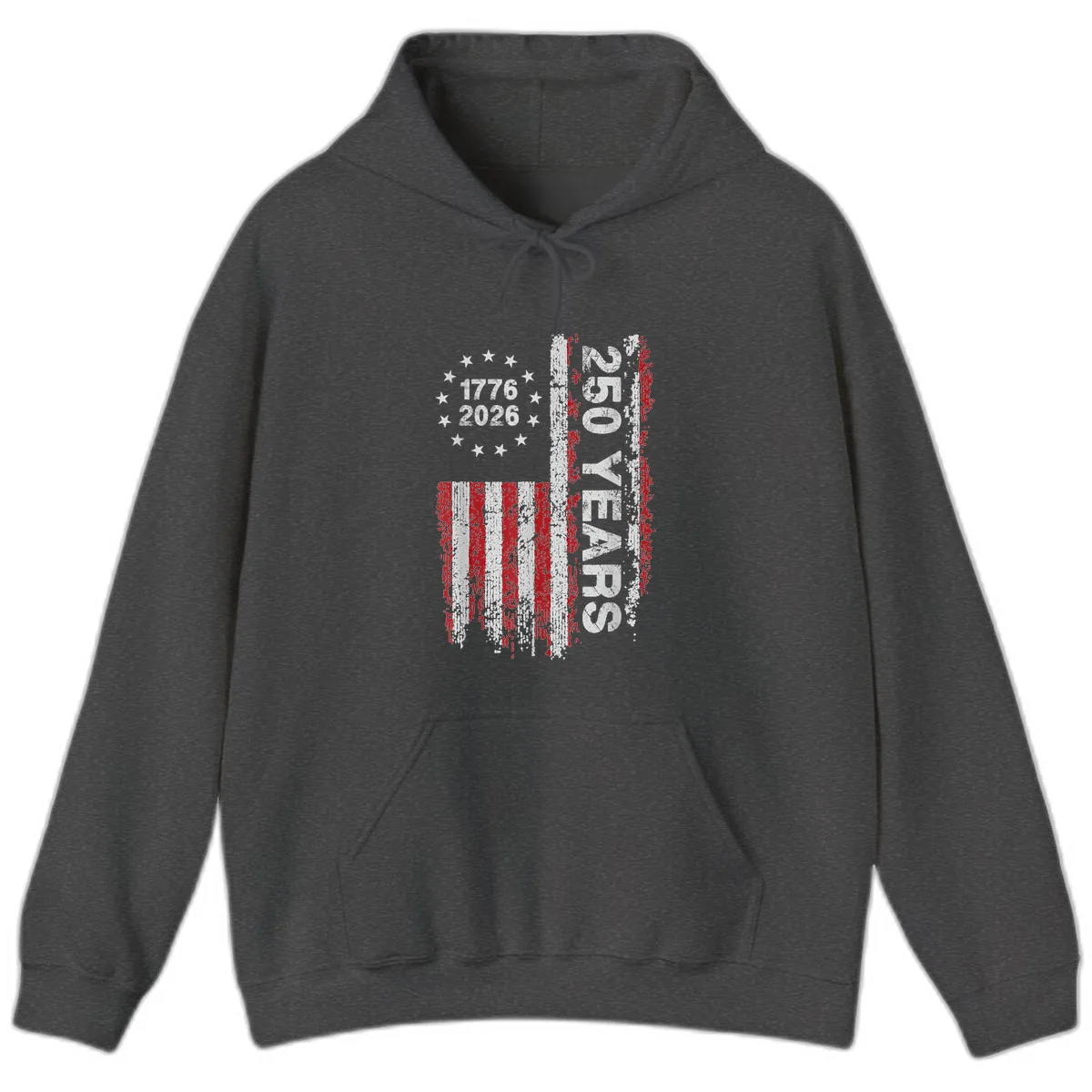 America 250 Years 1776 2026 Hoodie in Dark Heather