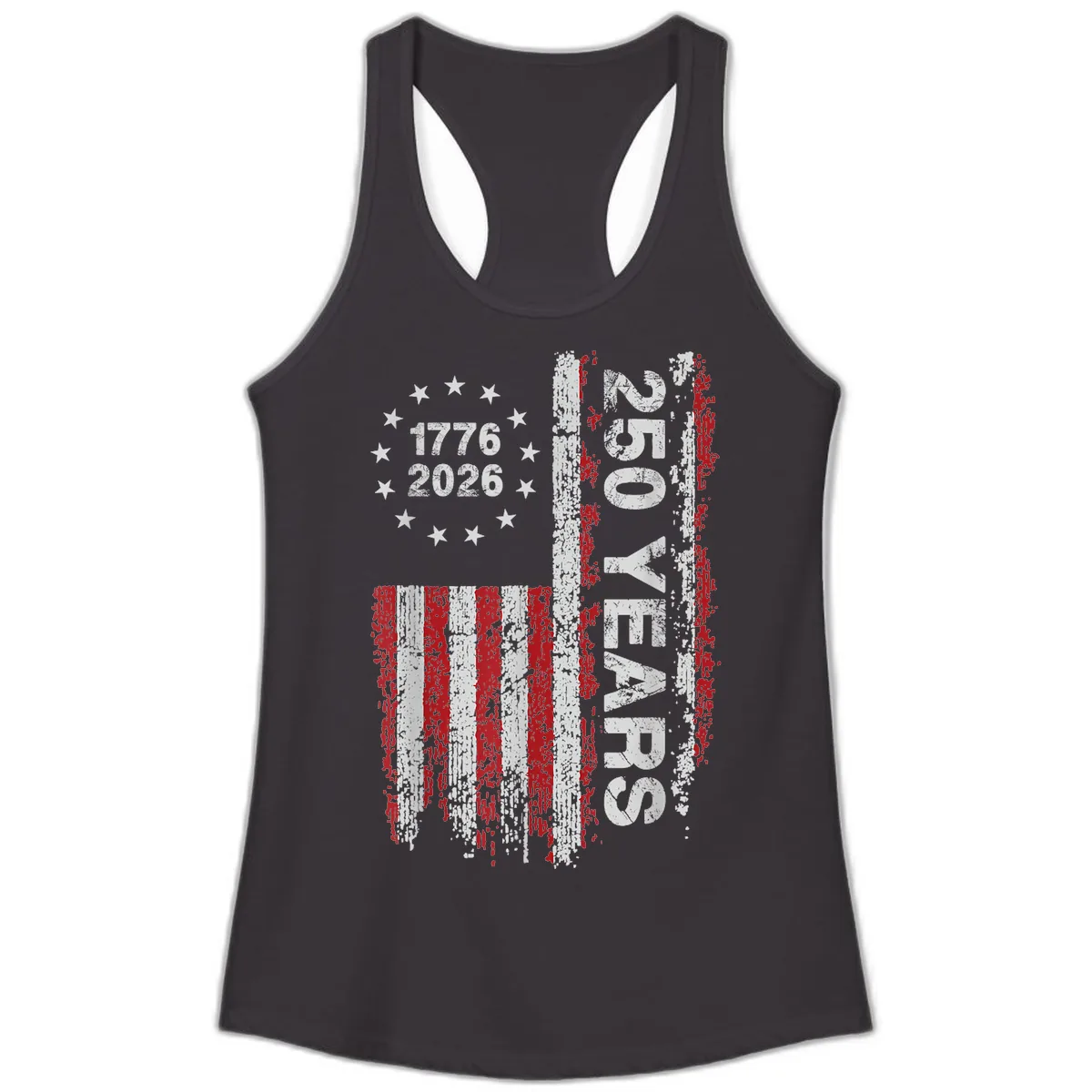 America 250 Years 1776 2026 Ladies Tank in Black