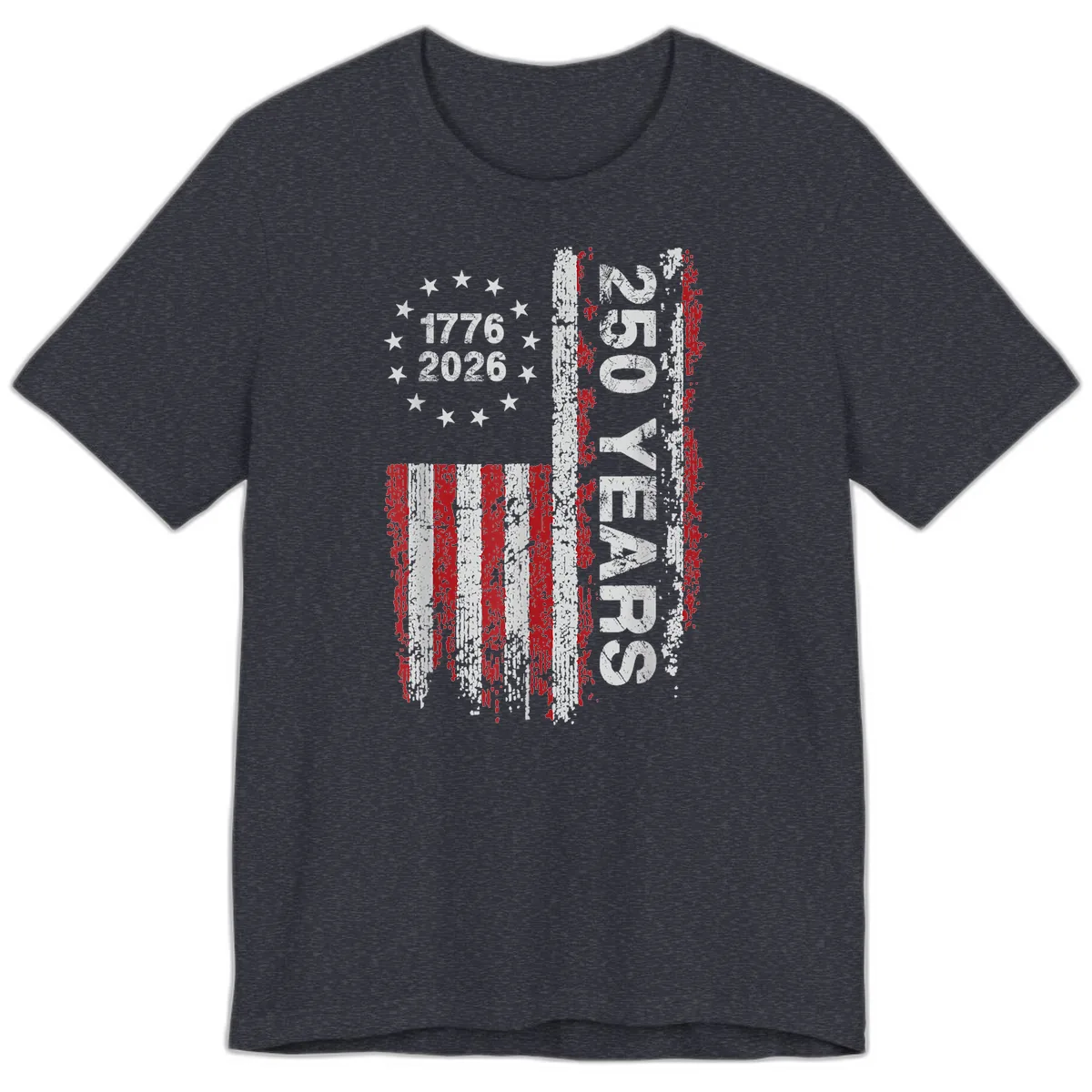America 250 Years 1776 2026 Premium T-Shirt in Heather Navy