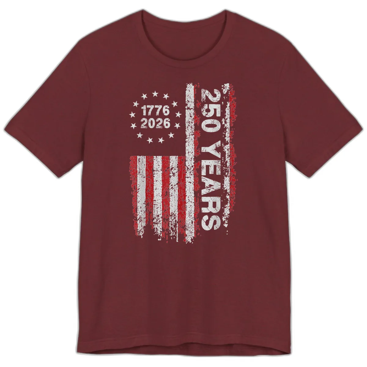 America 250 Years 1776 2026 Premium T-Shirt in Heather Cardinal