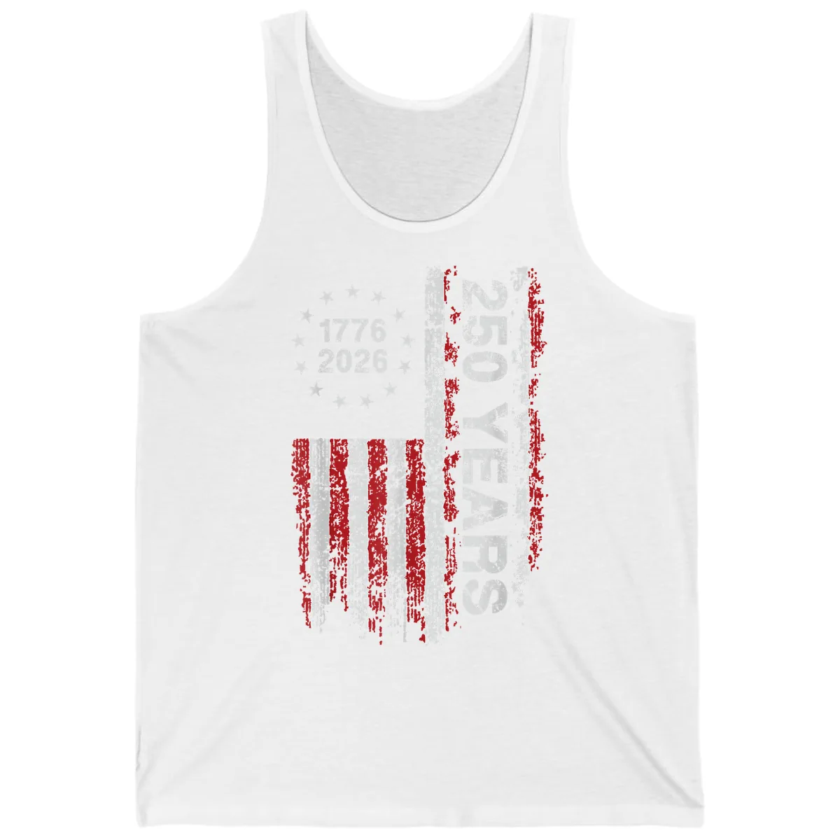 America 250 Years 1776 2026 Tank in White