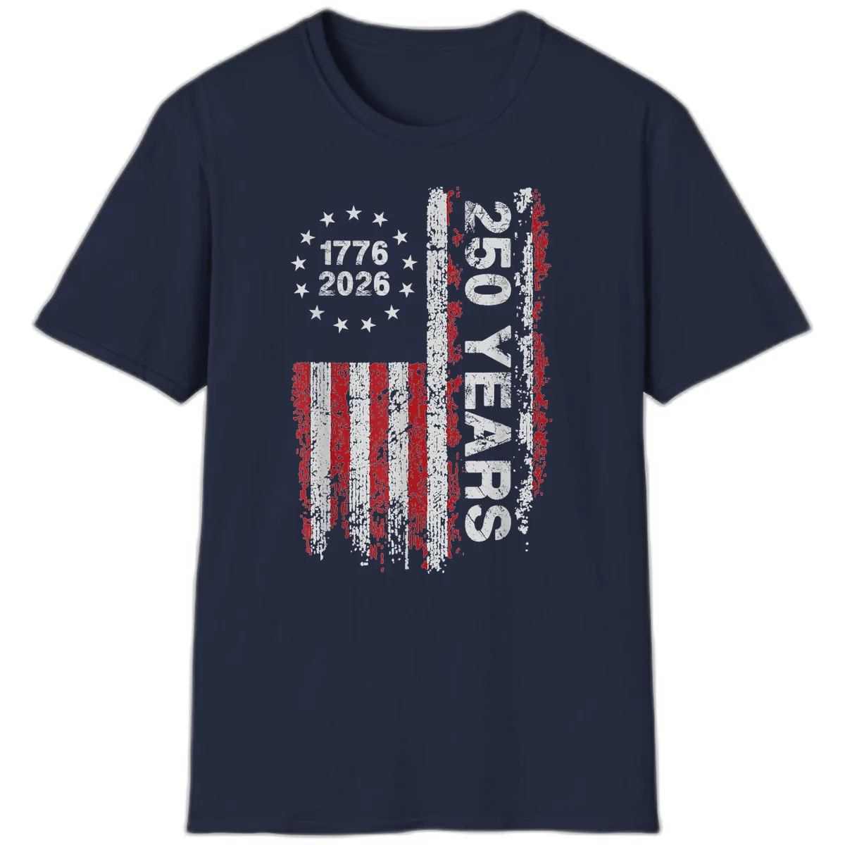 America 250 Years 1776 2026 T-Shirt in Navy