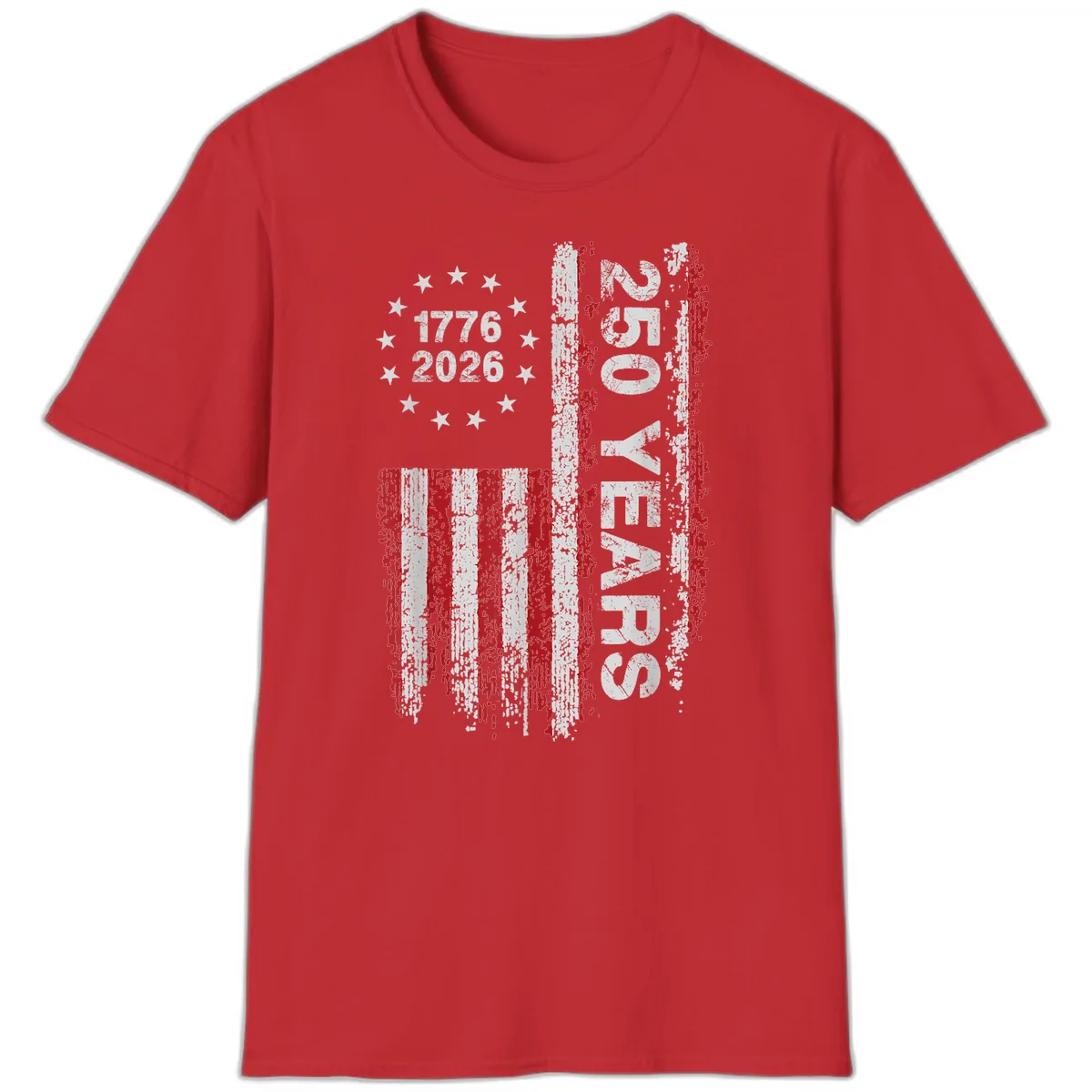 America 250 Years 1776 2026 T-Shirt in Red