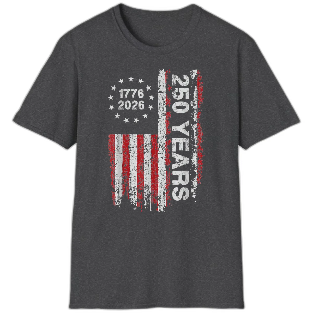 America 250 Years 1776 2026 T-Shirt in Dark Heather