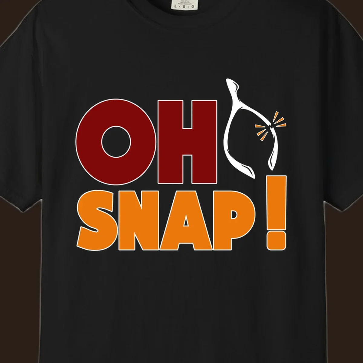 Oh snap wishbone breaking text graphic for Thanksgiving.