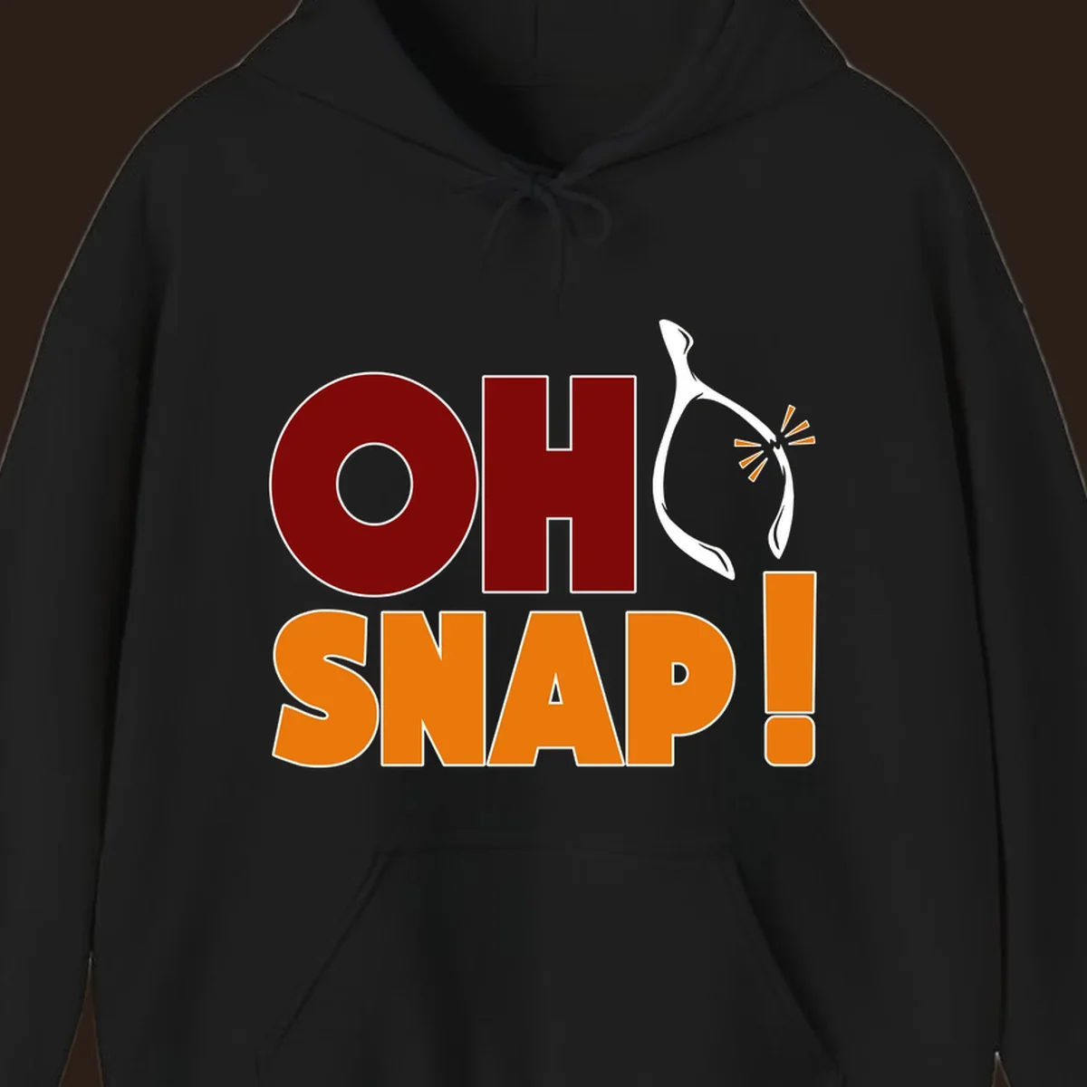 Oh snap wishbone breaking text graphic for Thanksgiving.