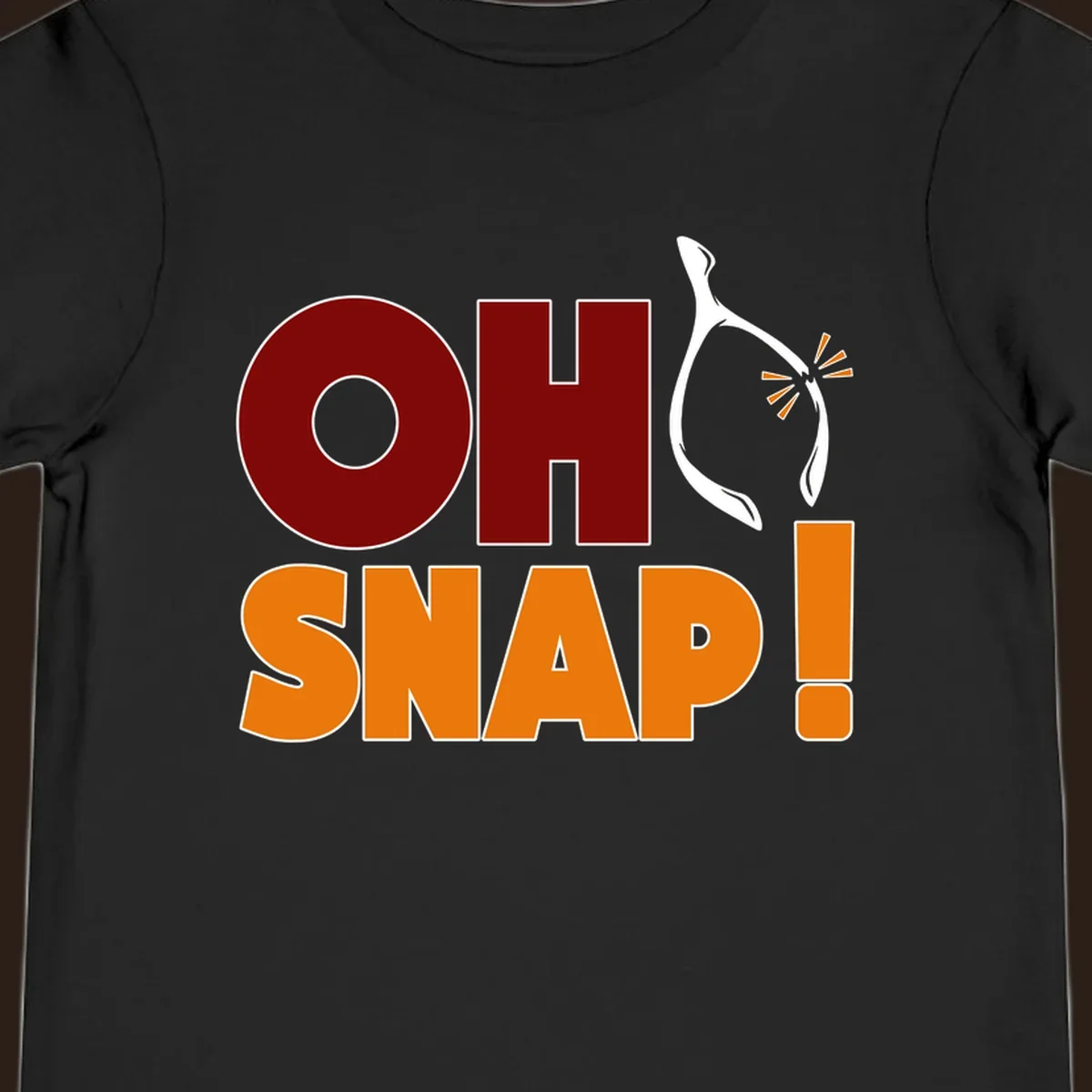 Oh snap wishbone breaking text graphic for Thanksgiving.