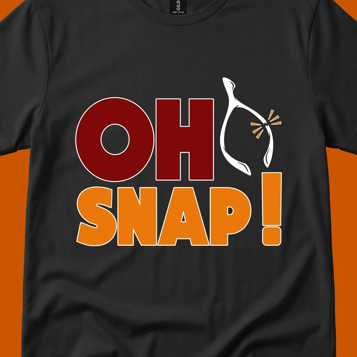 Oh snap wishbone breaking text graphic for Thanksgiving.
