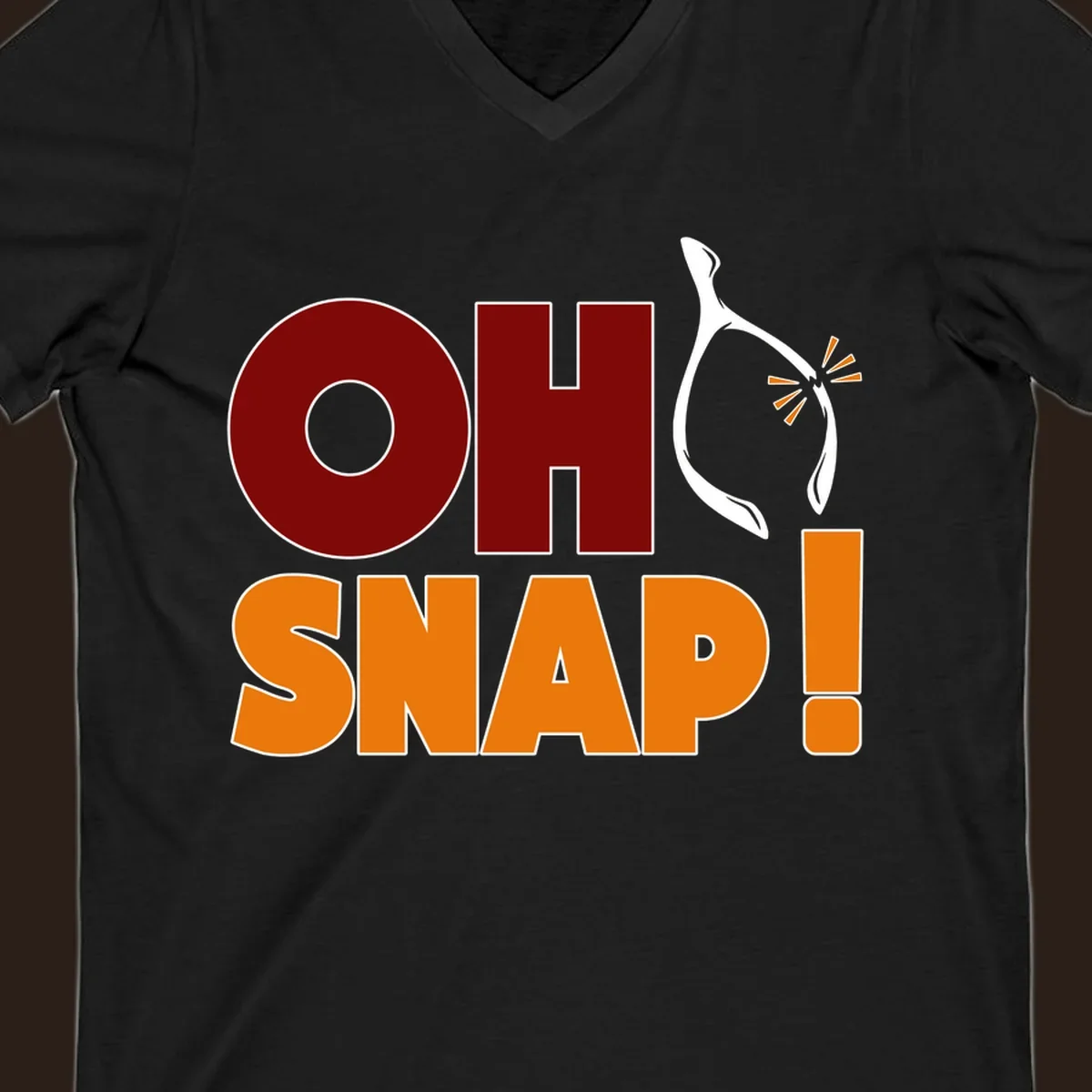 Oh snap wishbone breaking text graphic for Thanksgiving.