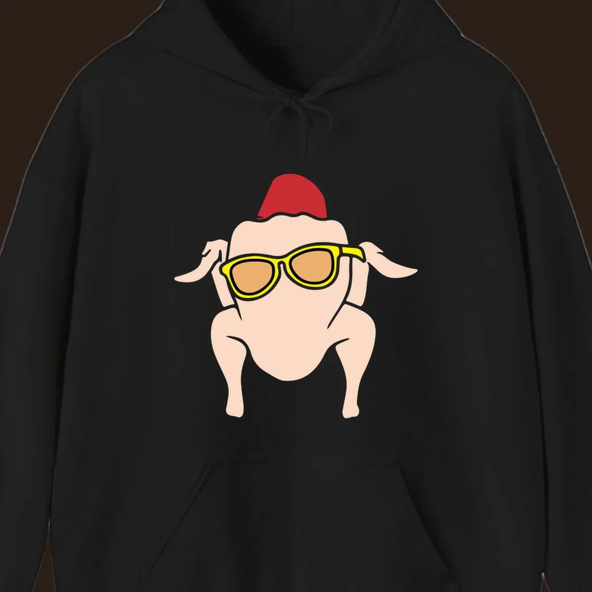 Cool turkey wearing sunglasses and a red hat, Thanksgiving graphic.