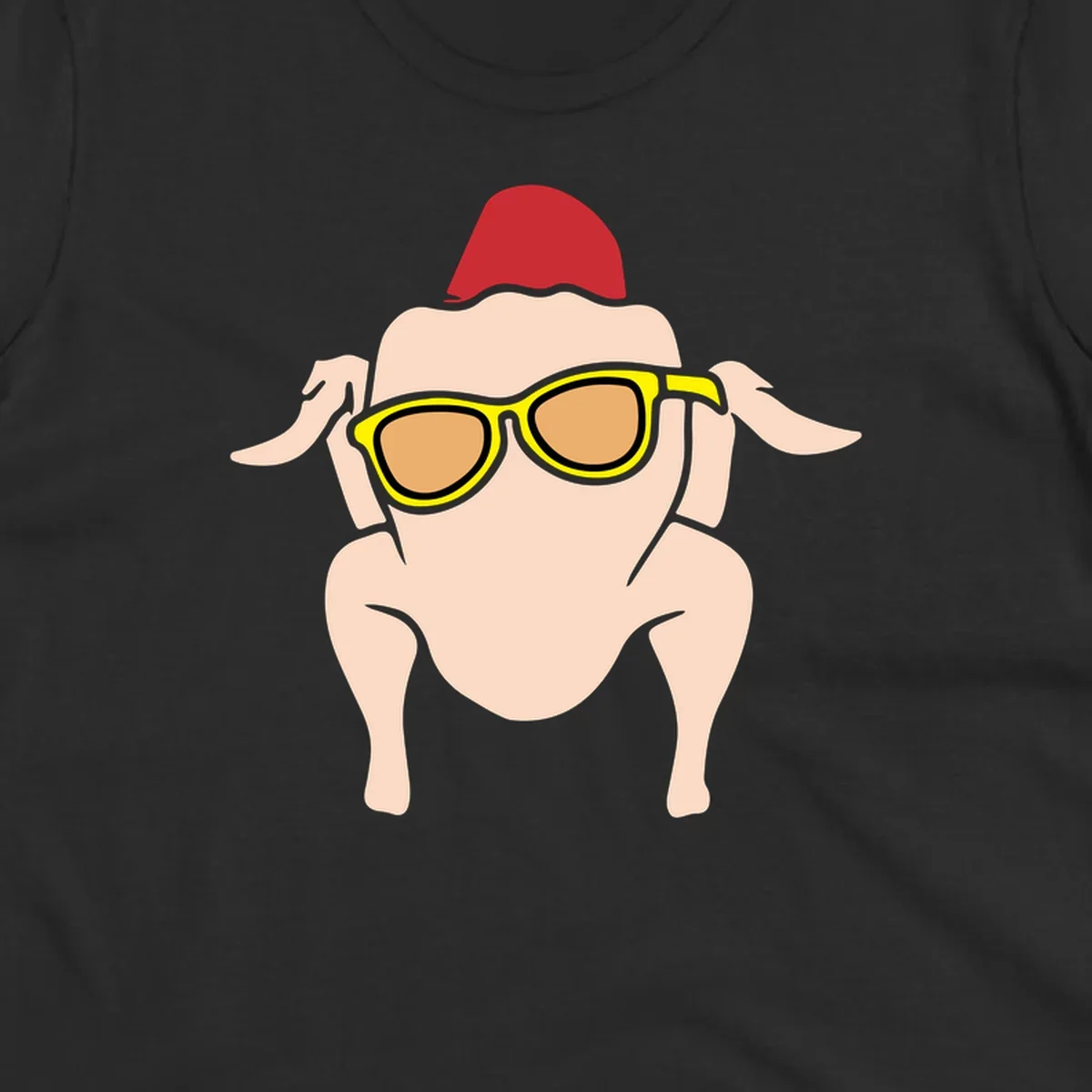 Cool turkey wearing sunglasses and a red hat, Thanksgiving graphic.