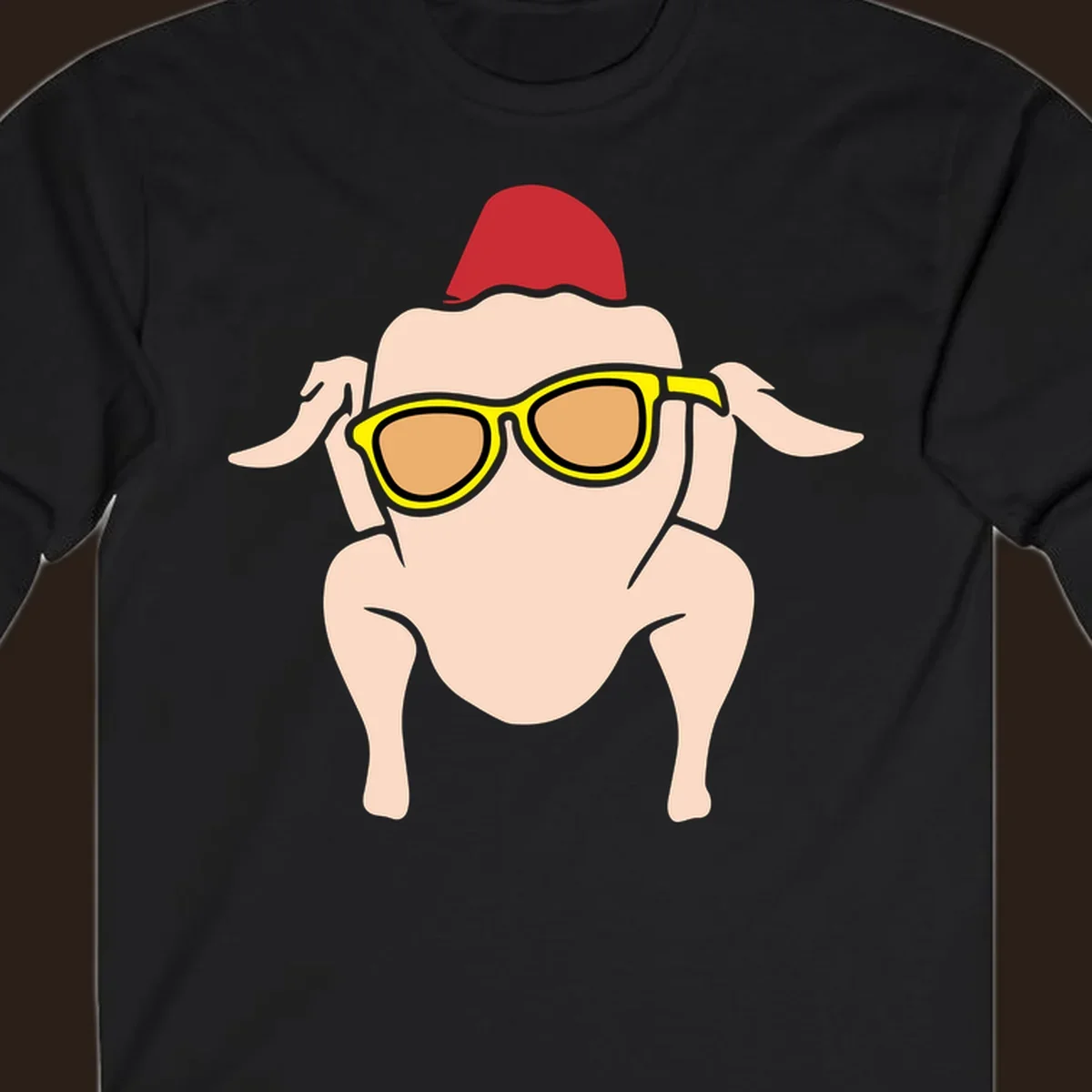Cool turkey wearing sunglasses and a red hat, Thanksgiving graphic.