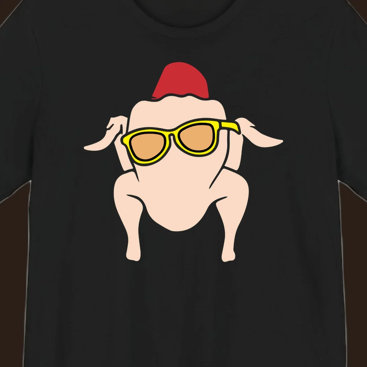 Cool turkey wearing sunglasses and a red hat, Thanksgiving graphic.