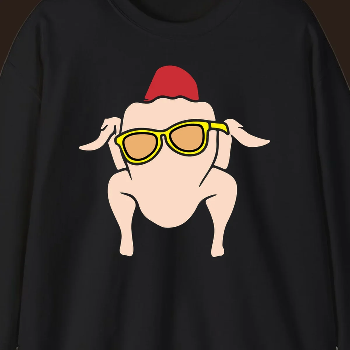 Cool turkey wearing sunglasses and a red hat, Thanksgiving graphic.
