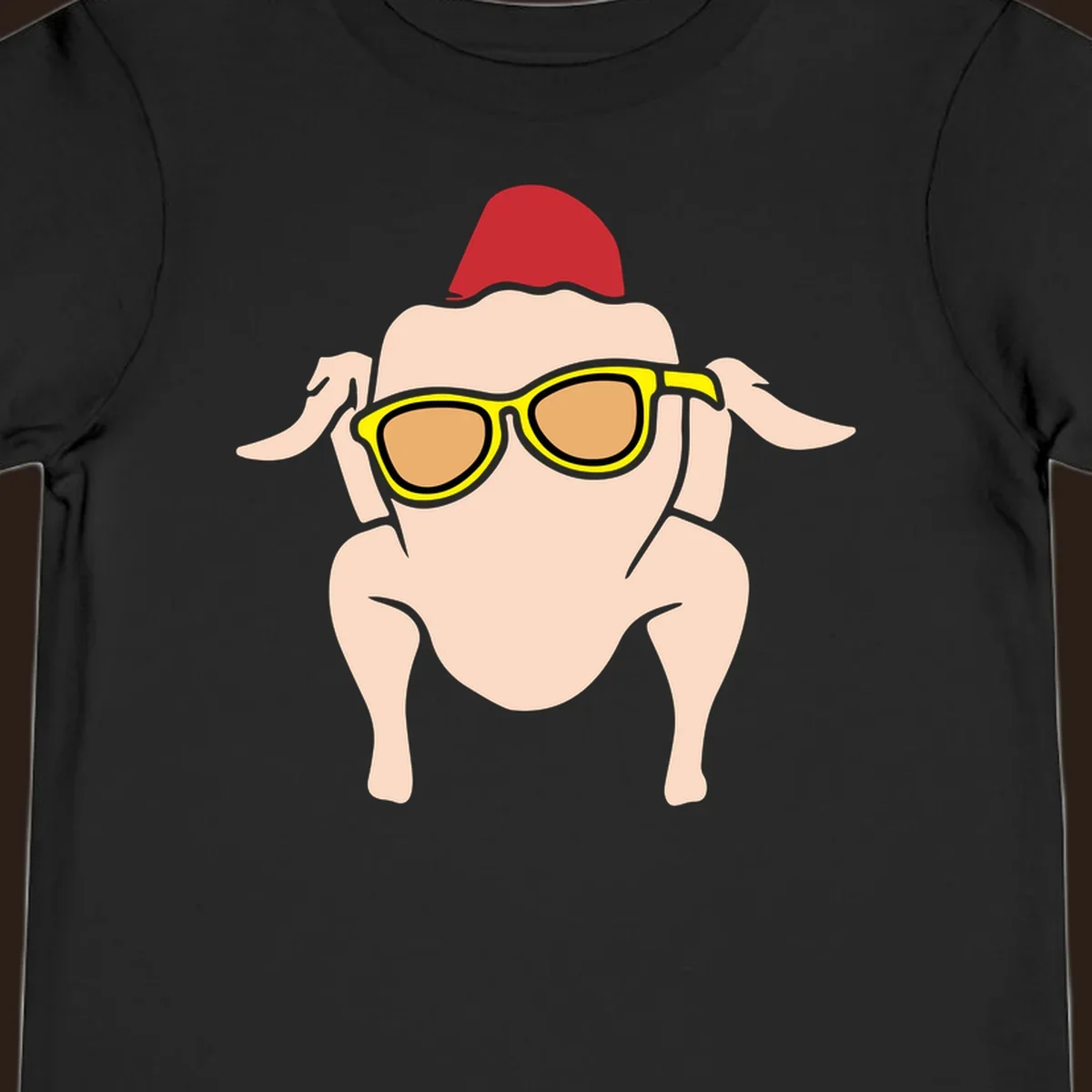Cool turkey wearing sunglasses and a red hat, Thanksgiving graphic.