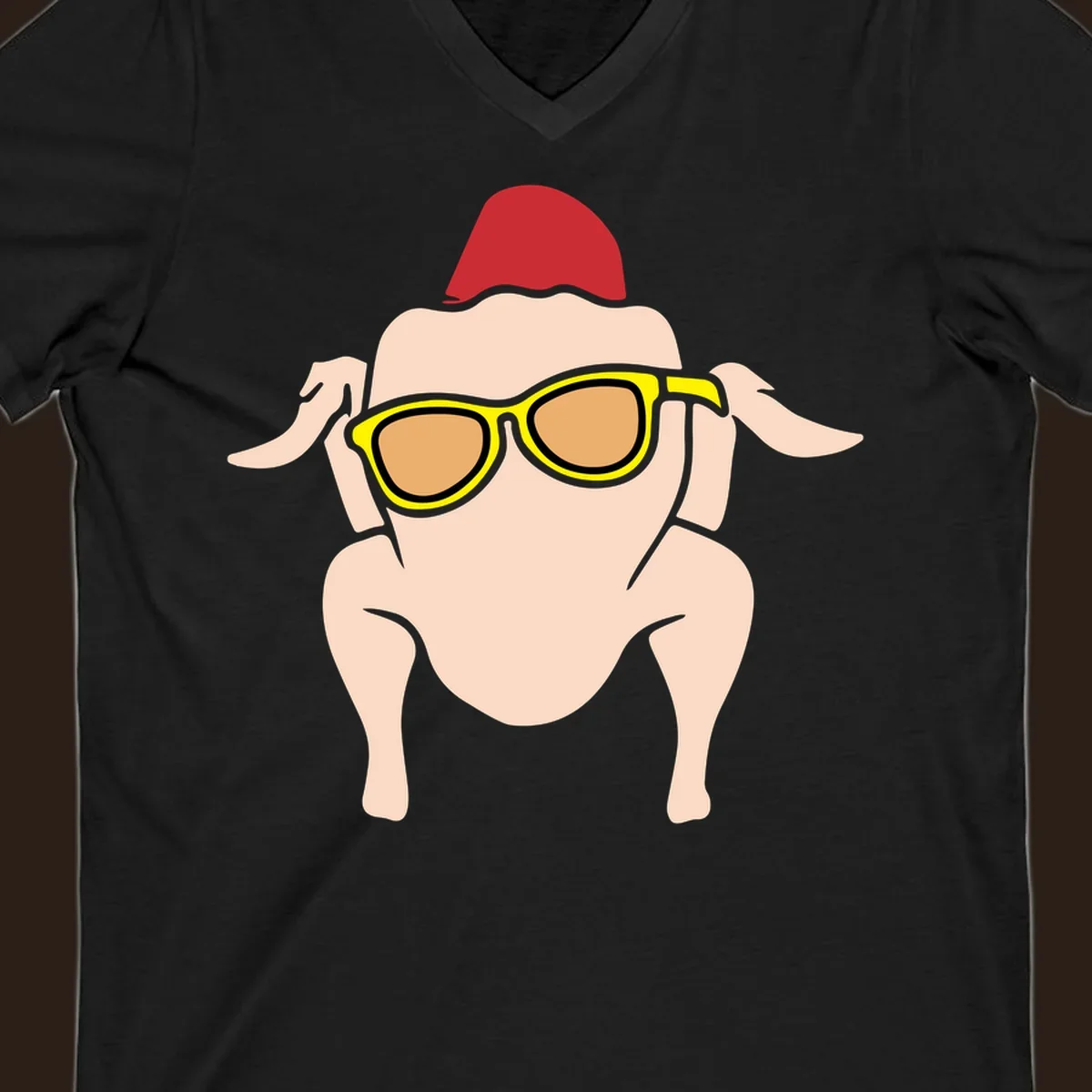 Cool turkey wearing sunglasses and a red hat, Thanksgiving graphic.