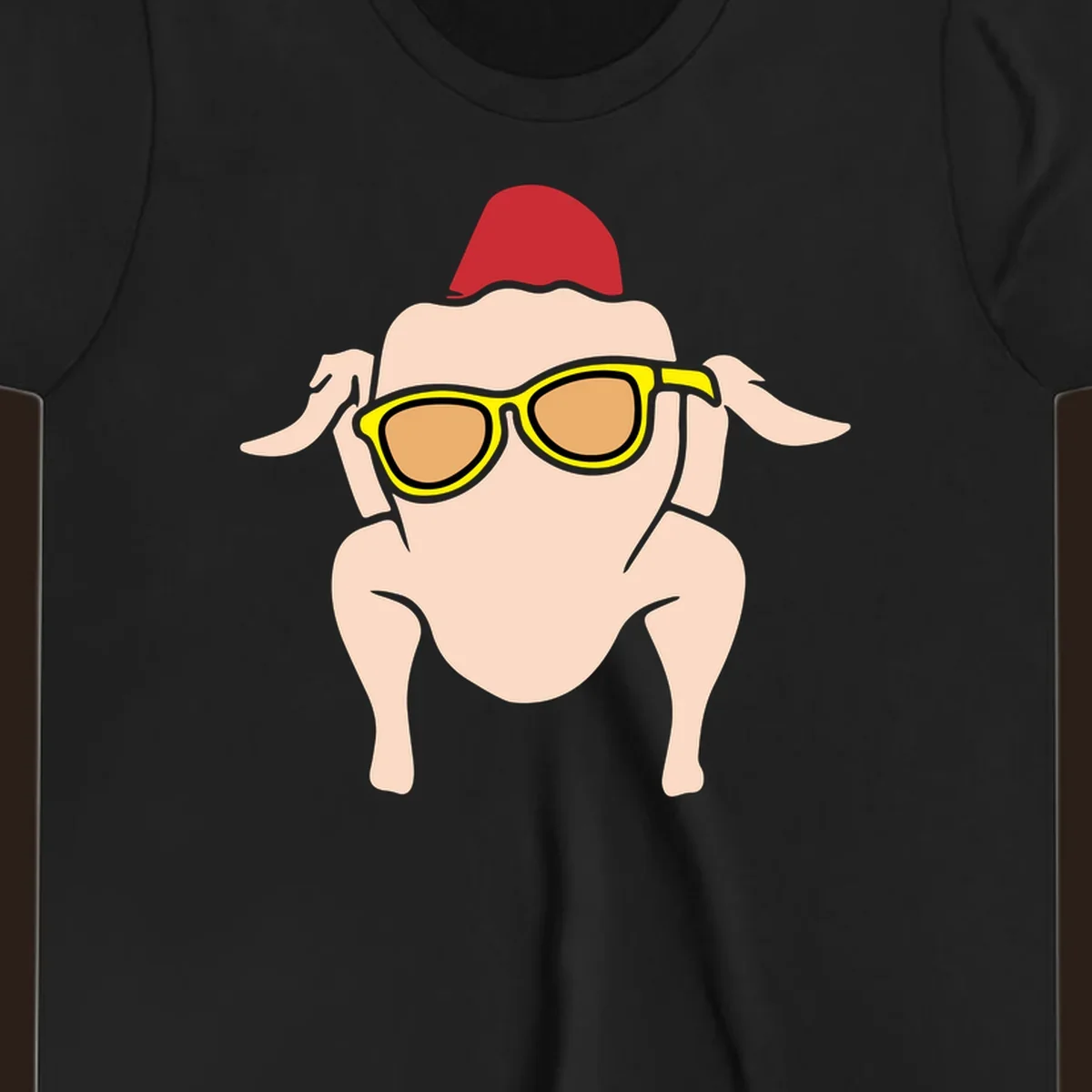 Cool turkey wearing sunglasses and a red hat, Thanksgiving graphic.