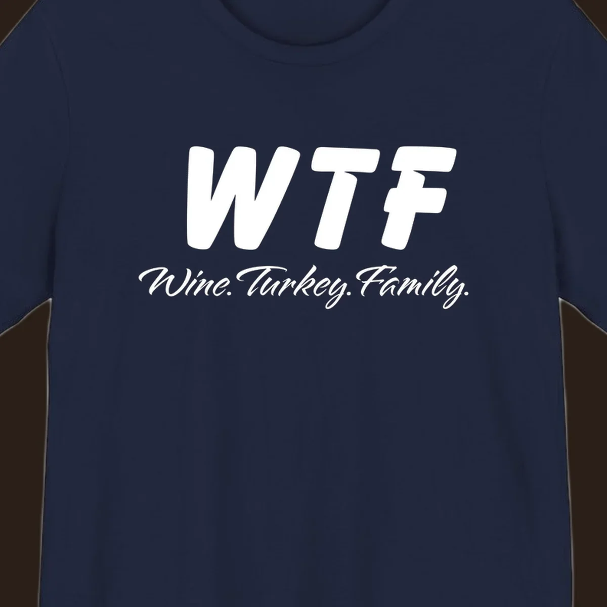 WTF Wine Turkey Family text design for Thanksgiving shirts.