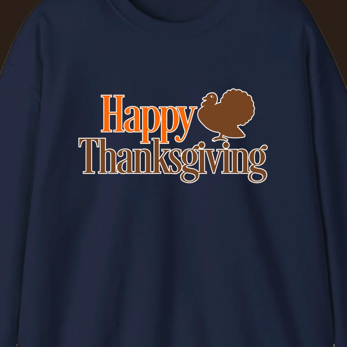 Happy Thanksgiving text with a cartoon turkey illustration, for Thanksgiving holiday.
