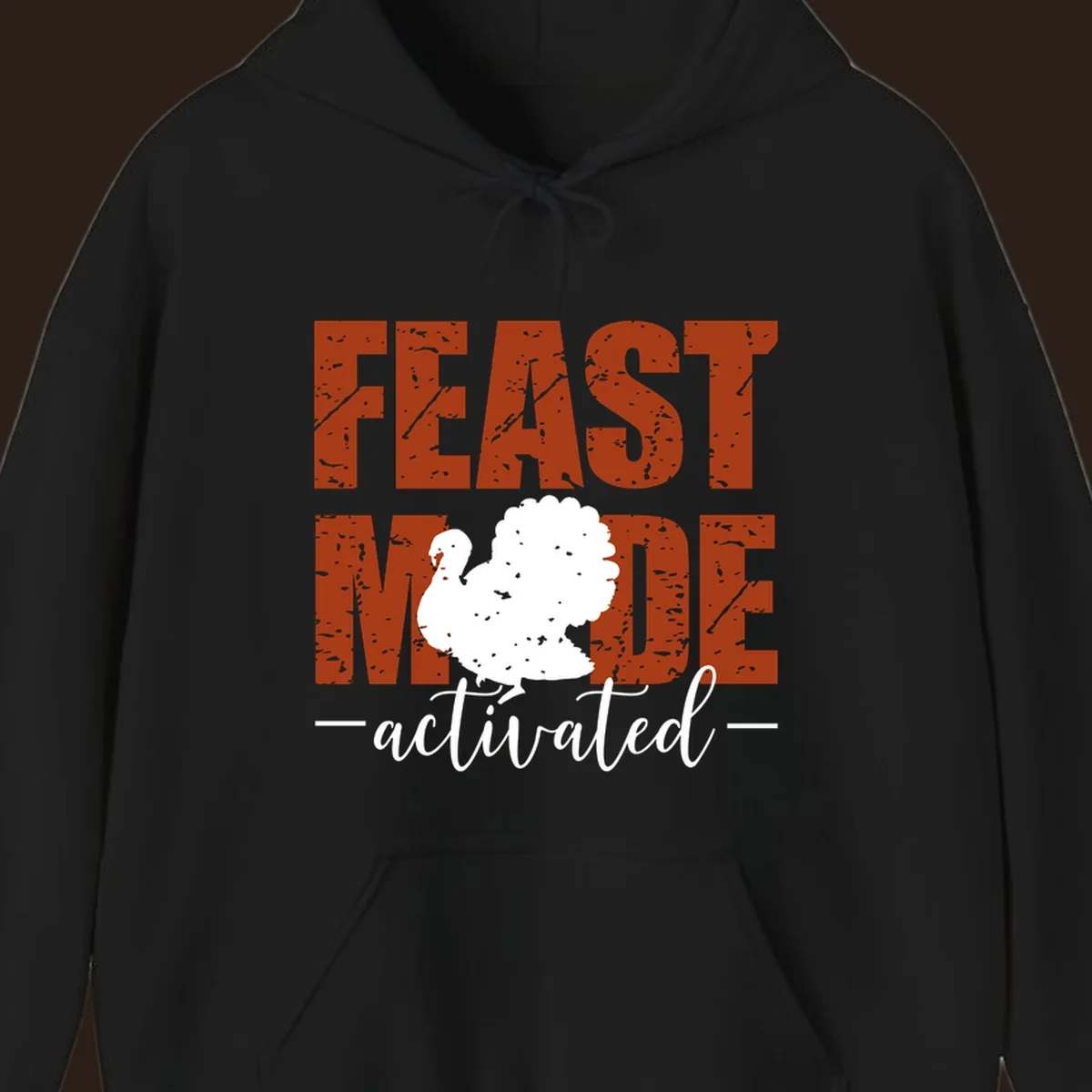 Feast Mode Activated turkey graphic for Thanksgiving shirts.
