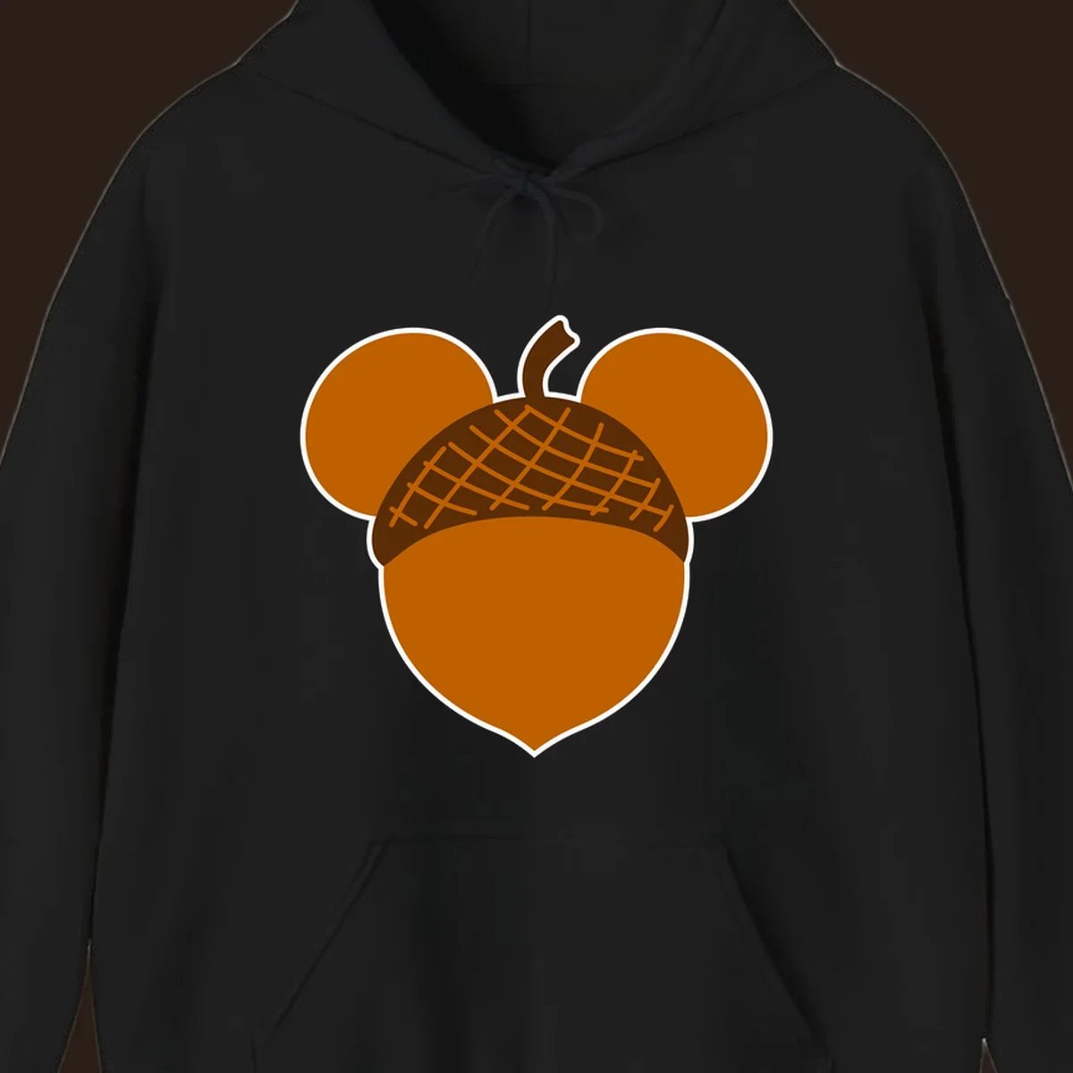 Brown acorn with Mickey Mouse ears, acorn-mickey-ears
