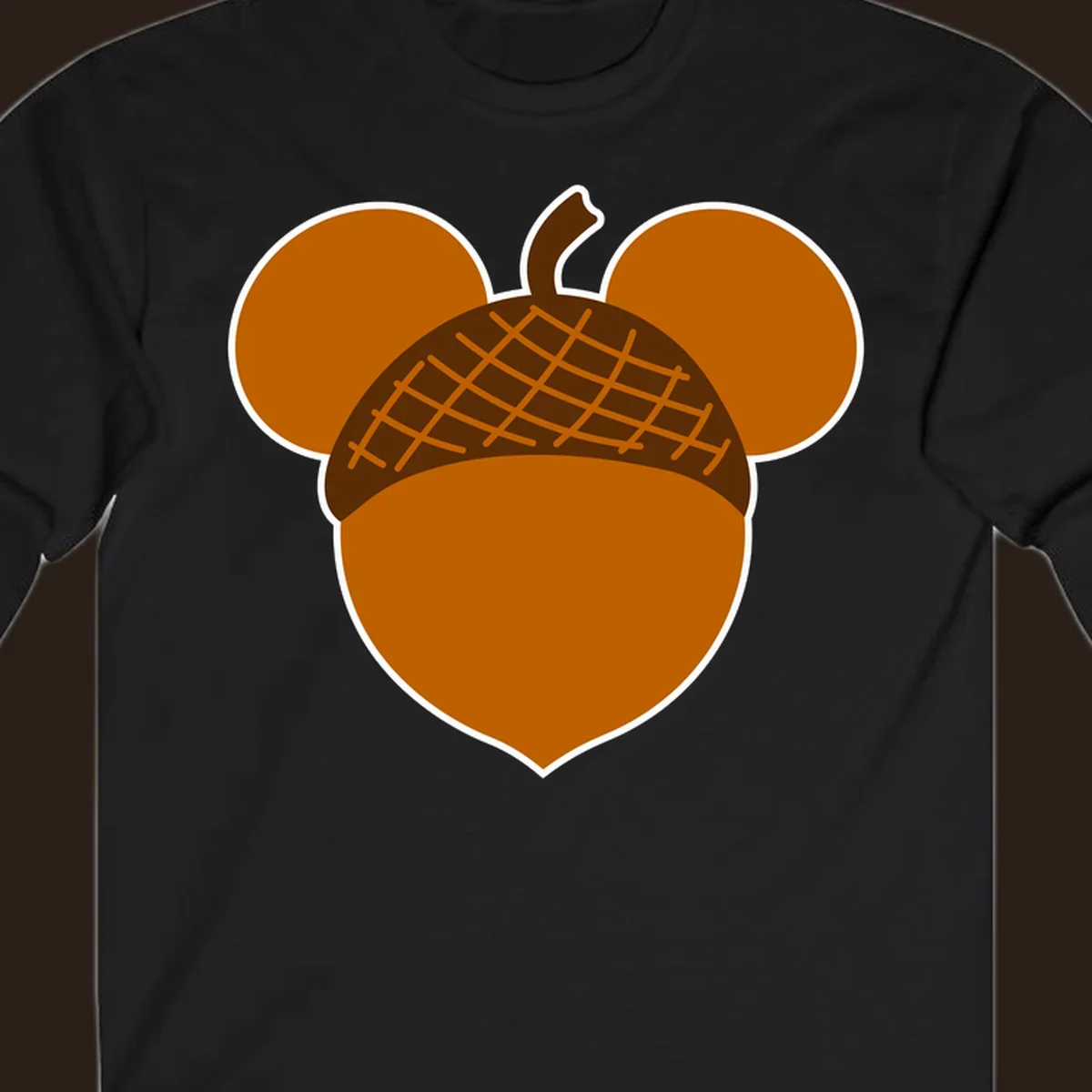 Brown acorn with Mickey Mouse ears, acorn-mickey-ears