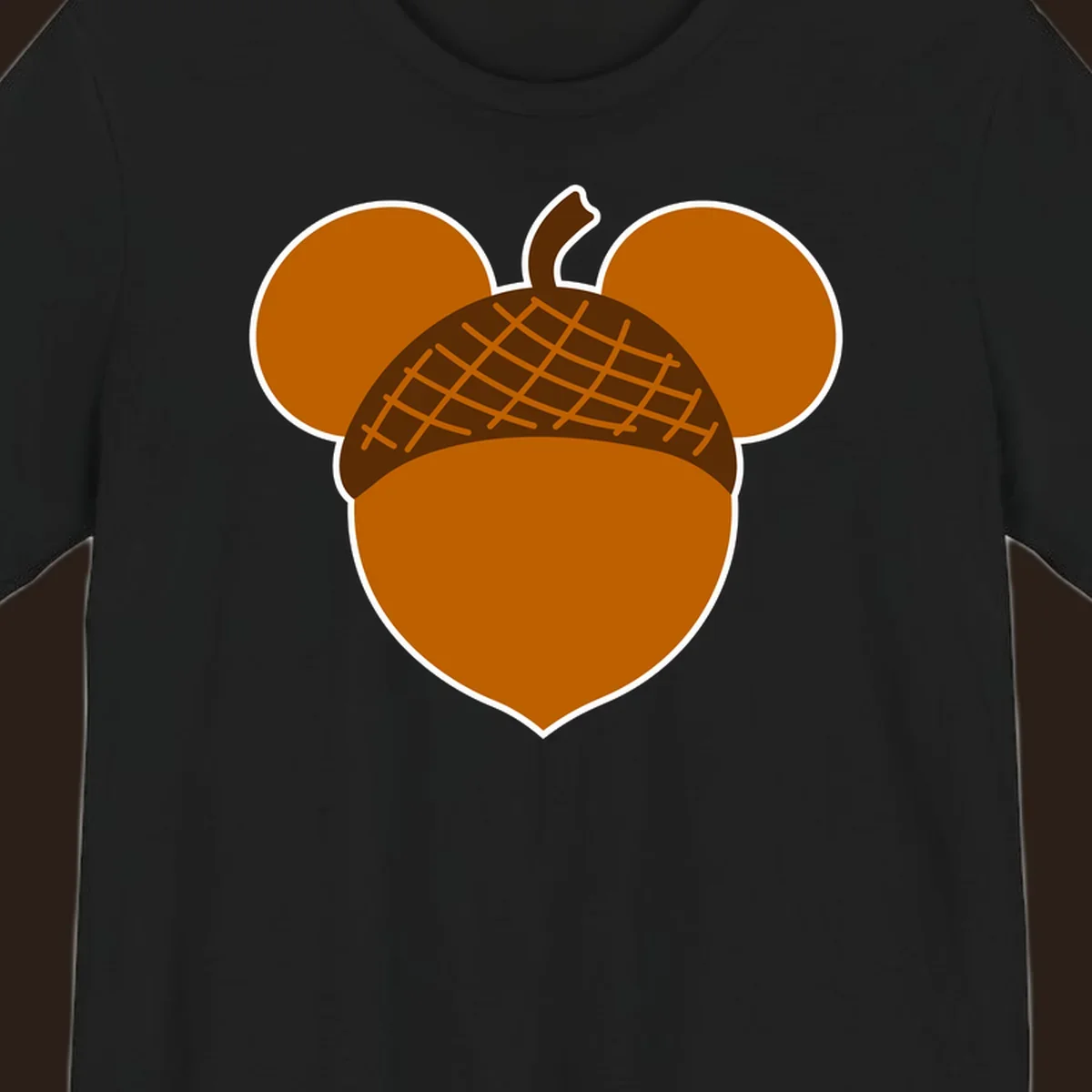 Brown acorn with Mickey Mouse ears, acorn-mickey-ears