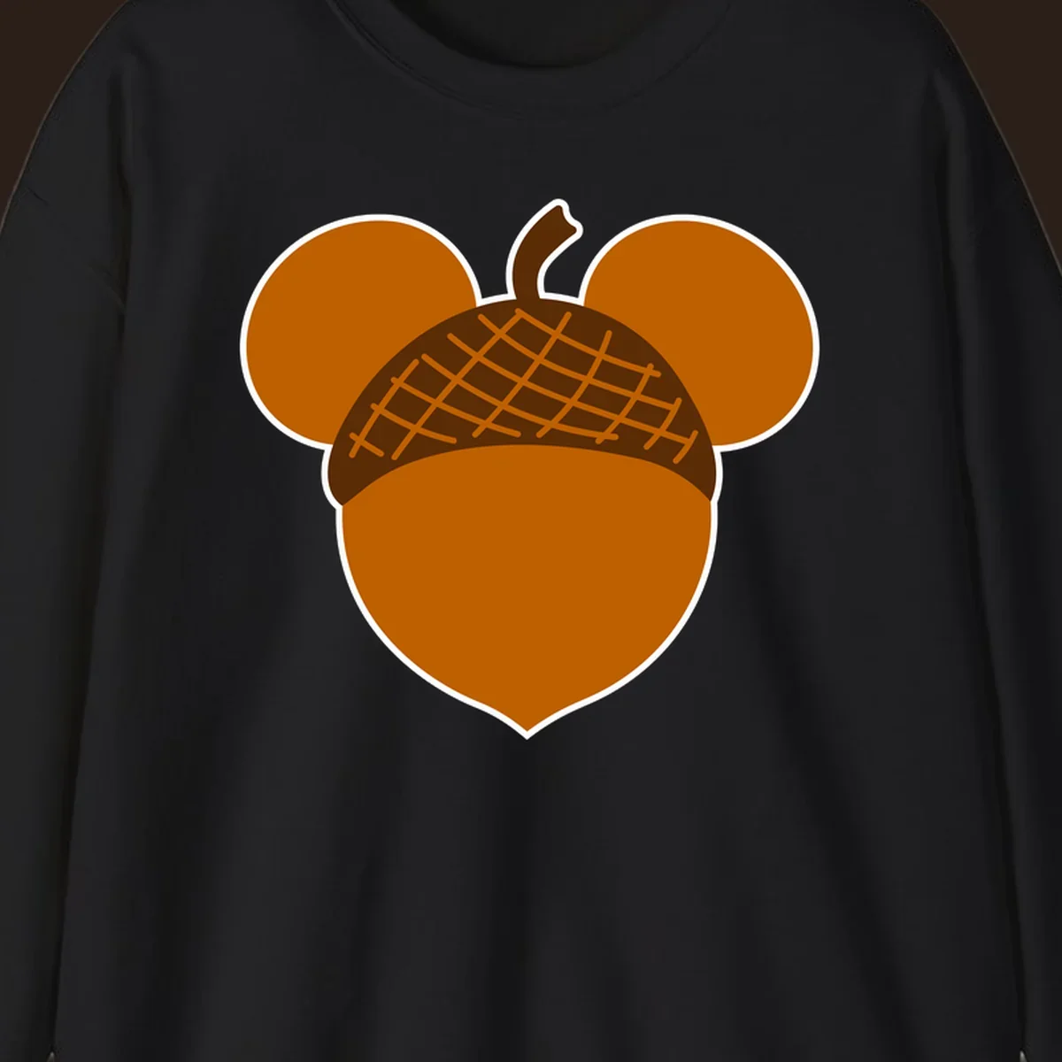 Brown acorn with Mickey Mouse ears, acorn-mickey-ears