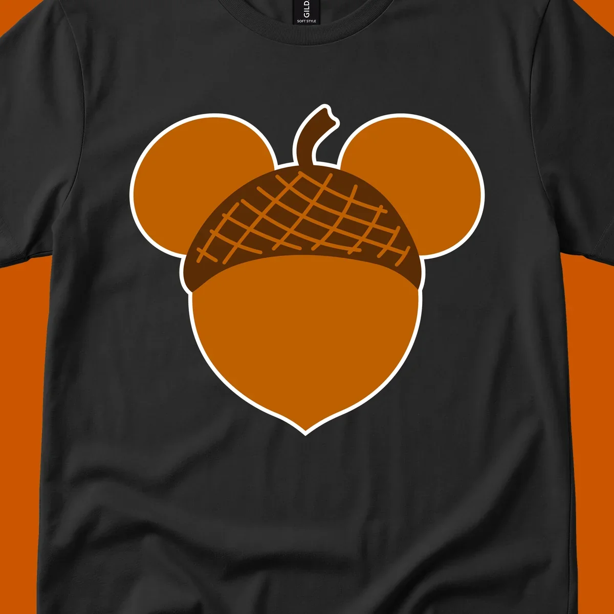 Brown acorn with Mickey Mouse ears, acorn-mickey-ears
