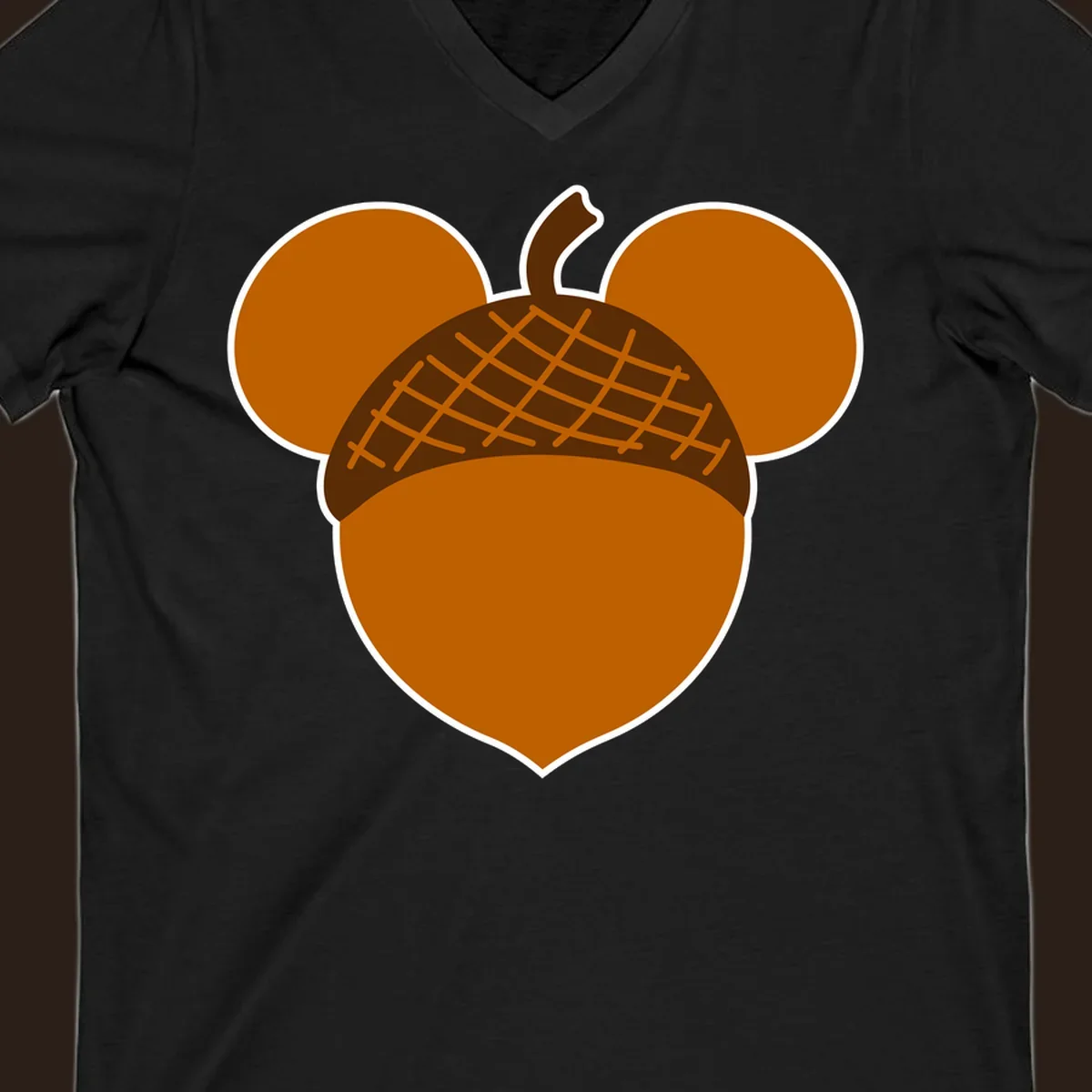 Brown acorn with Mickey Mouse ears, acorn-mickey-ears