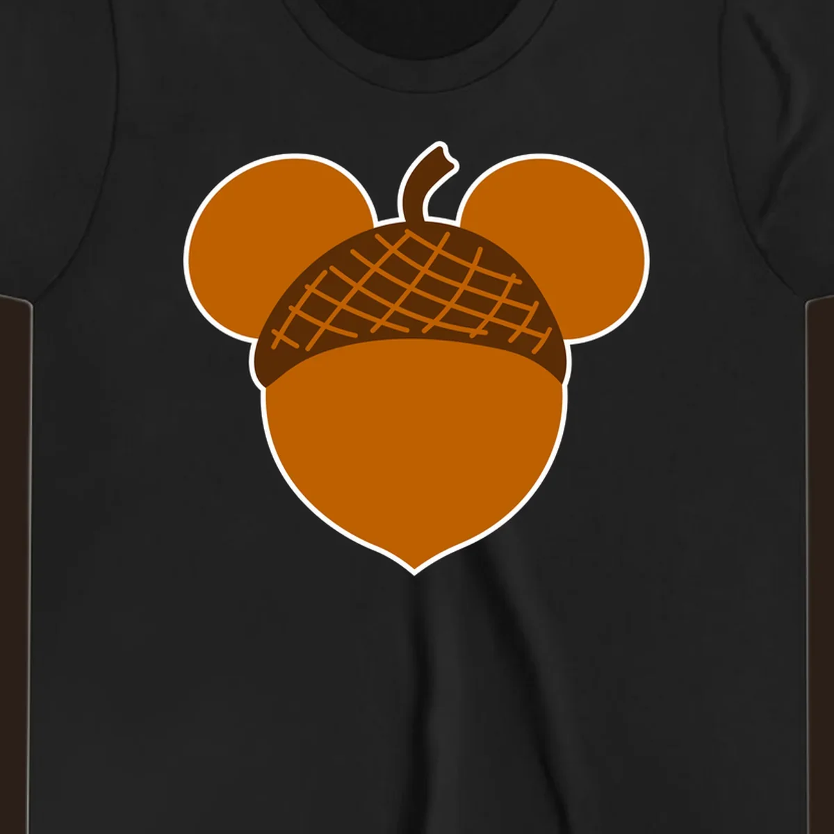 Brown acorn with Mickey Mouse ears, acorn-mickey-ears