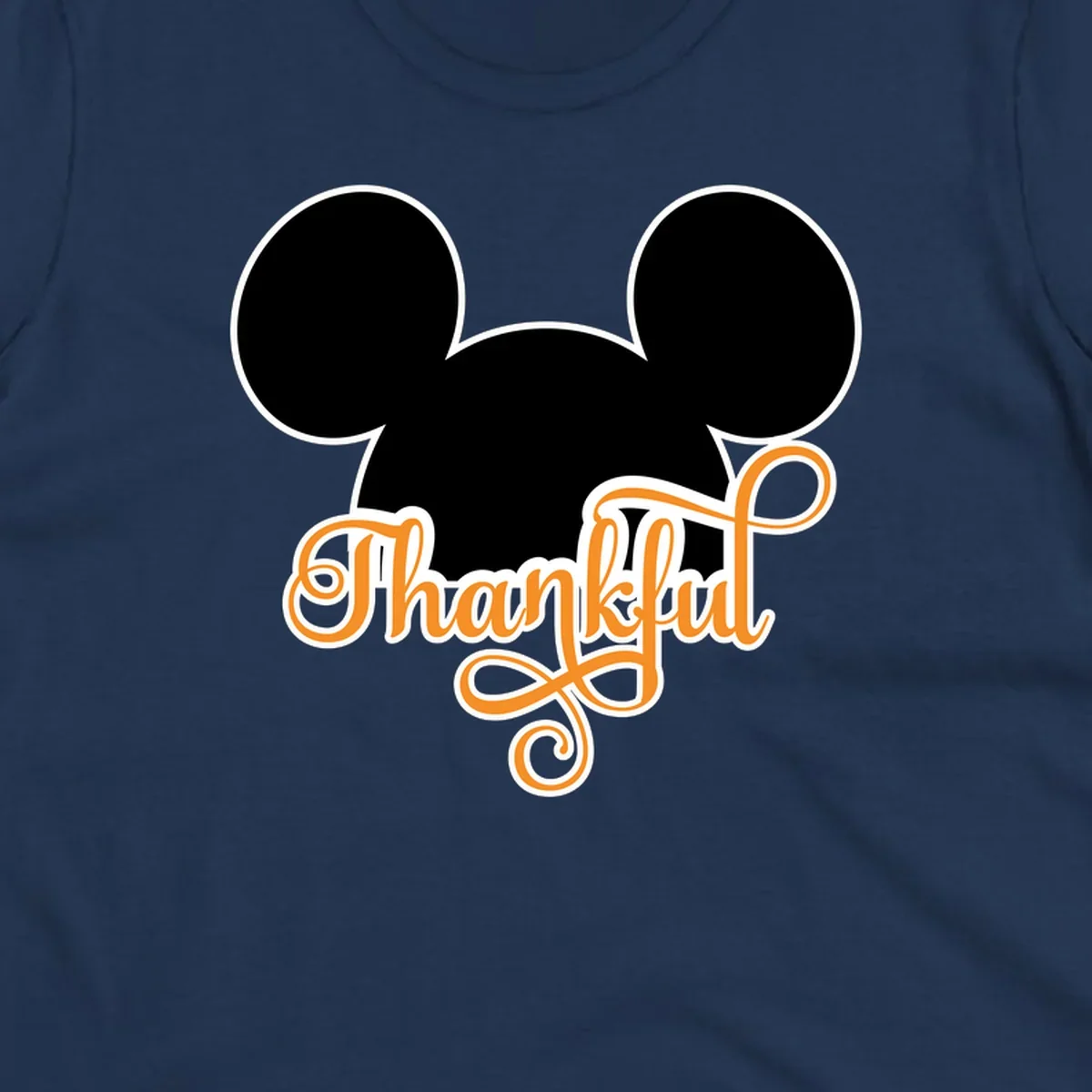 Disney Thanksgiving Mickey ears with the word "Thankful" in orange script.