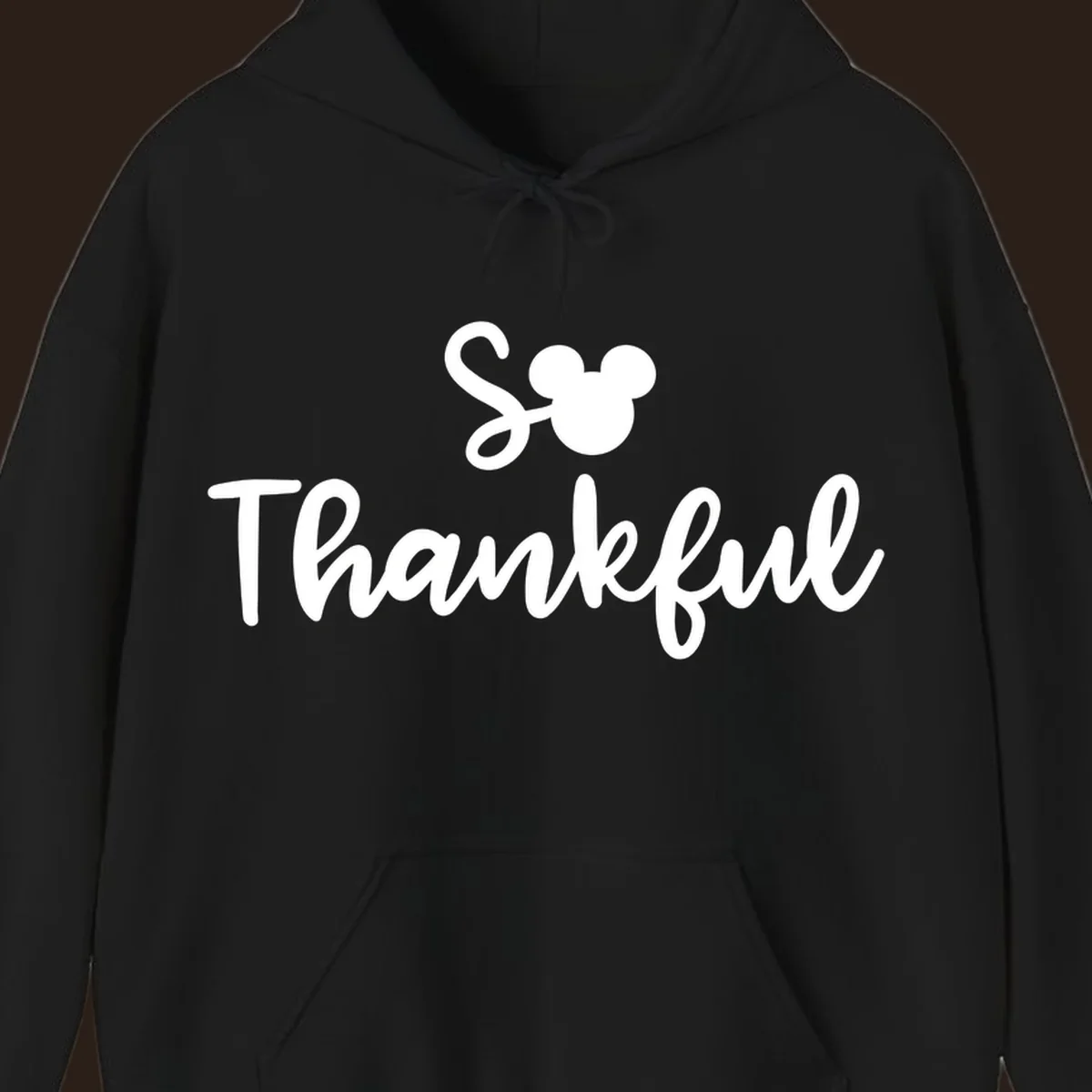 Disney Thanksgiving 'So Thankful' text with Mickey Mouse ears.