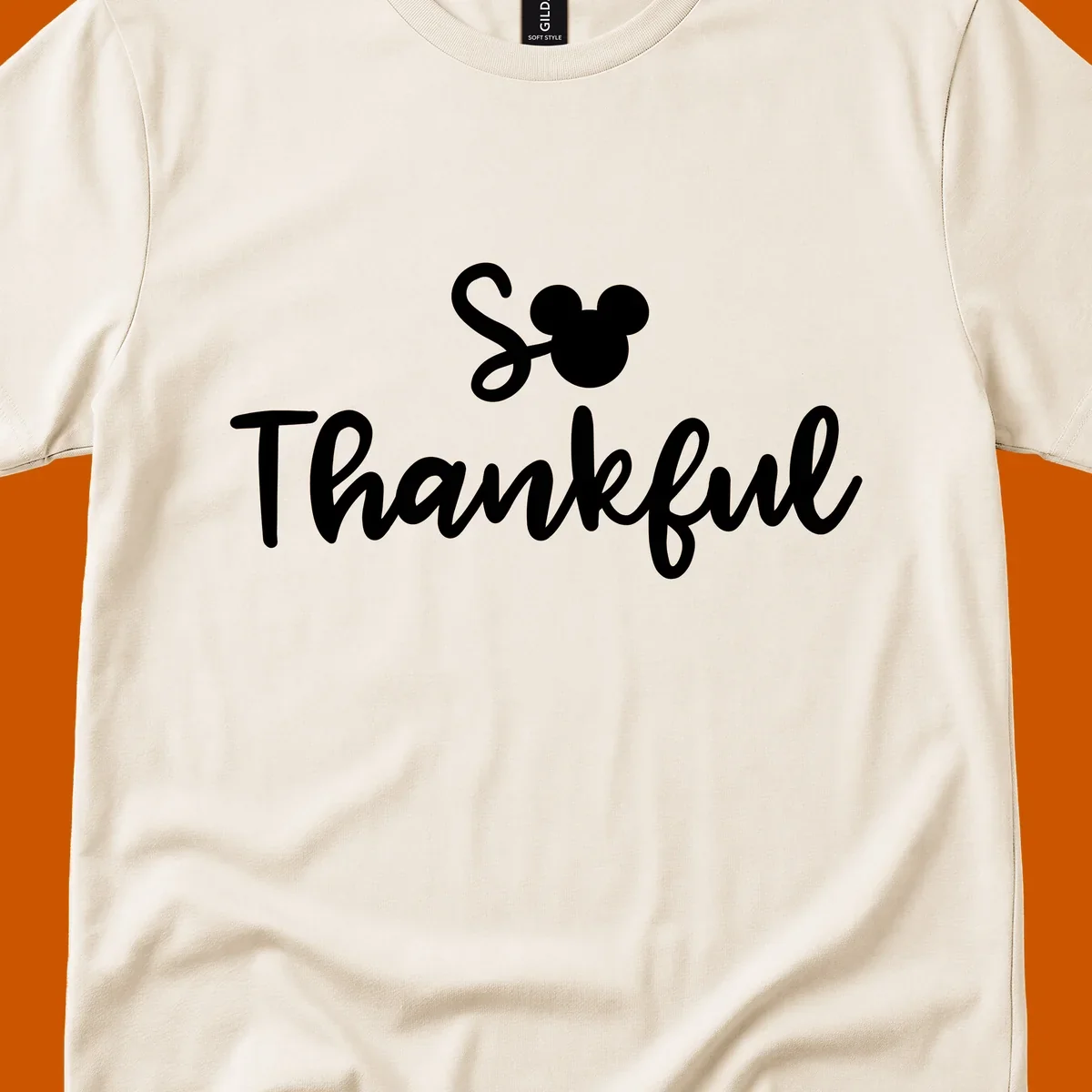 Disney Thanksgiving 'So Thankful' text with Mickey Mouse ears.