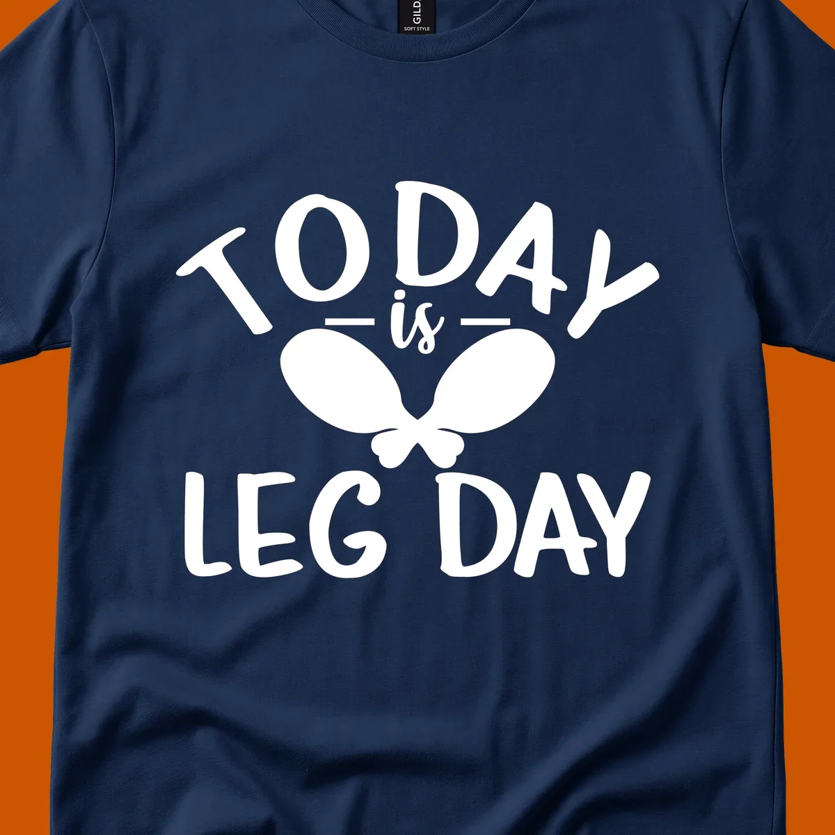 Today is Leg Day funny gym workout quote with chicken legs illustration.
