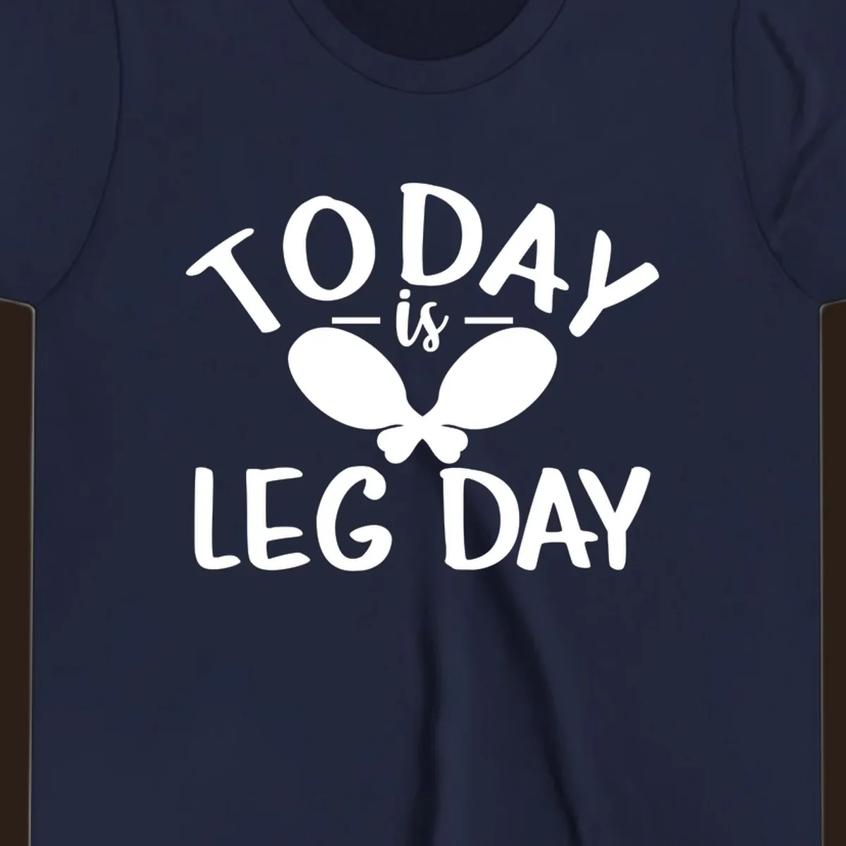 Today is Leg Day funny gym workout quote with chicken legs illustration.