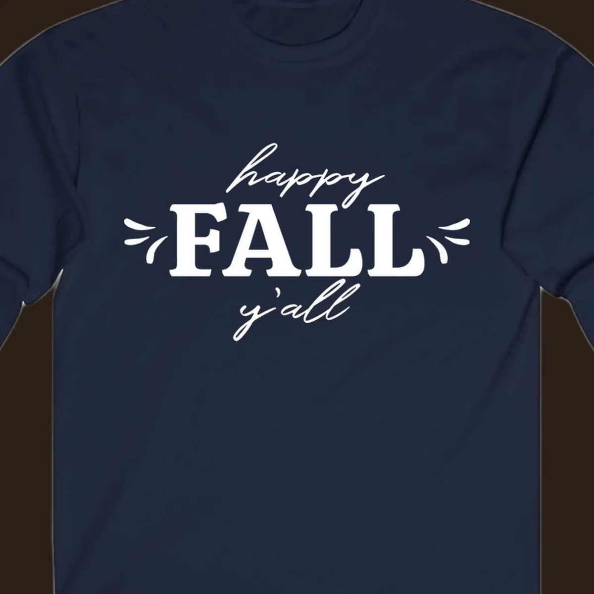 Happy Fall Y'all typography design for autumn.