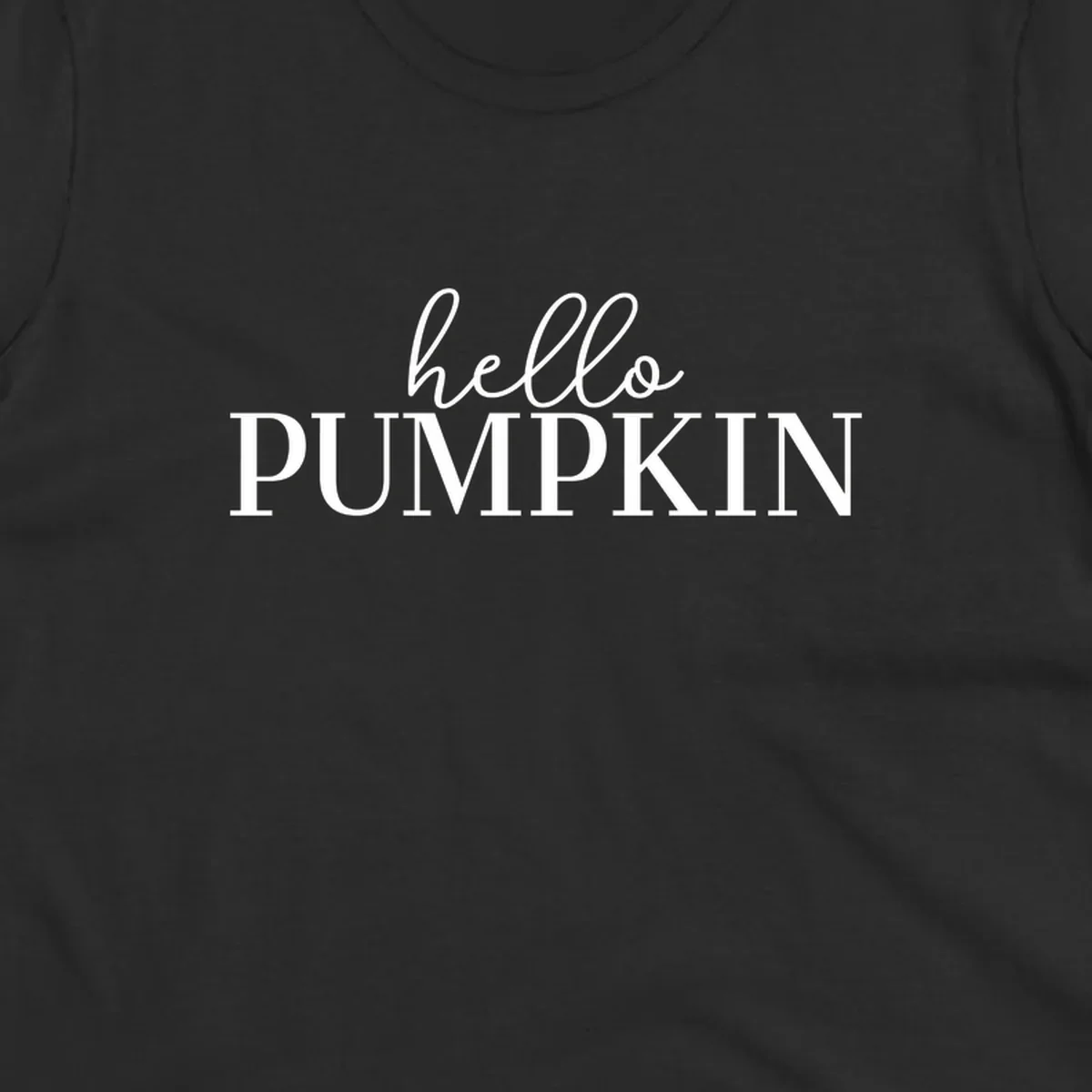 White text that says 'hello PUMPKIN' on a black background, perfect for Thanksgiving.