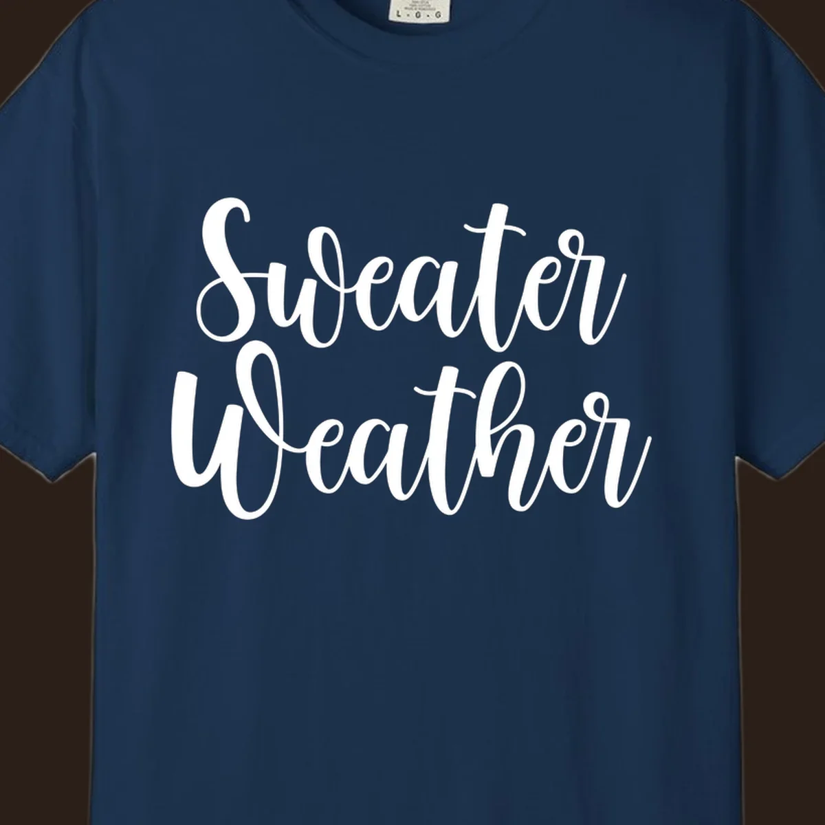 Sweater Weather text in white script font.