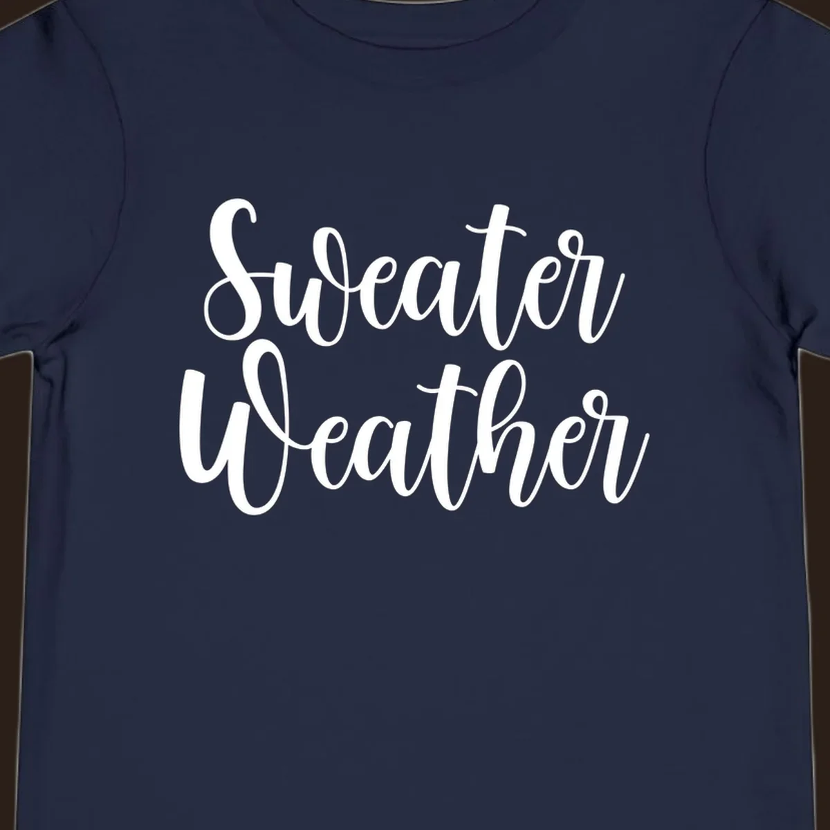 Sweater Weather text in white script font.