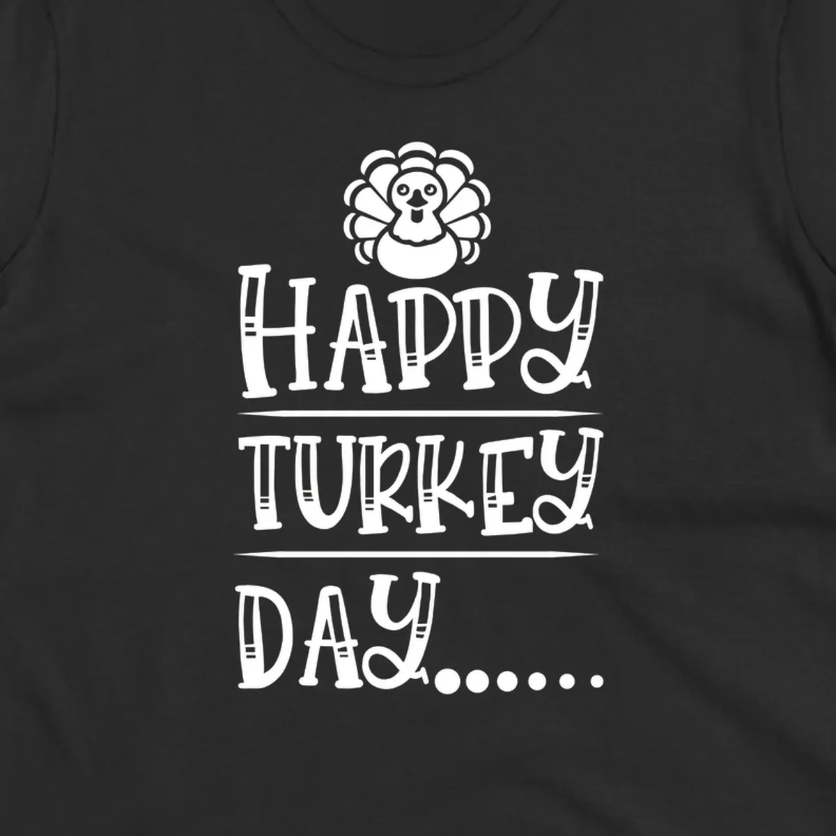 Happy Turkey Day cartoon turkey illustration and text.